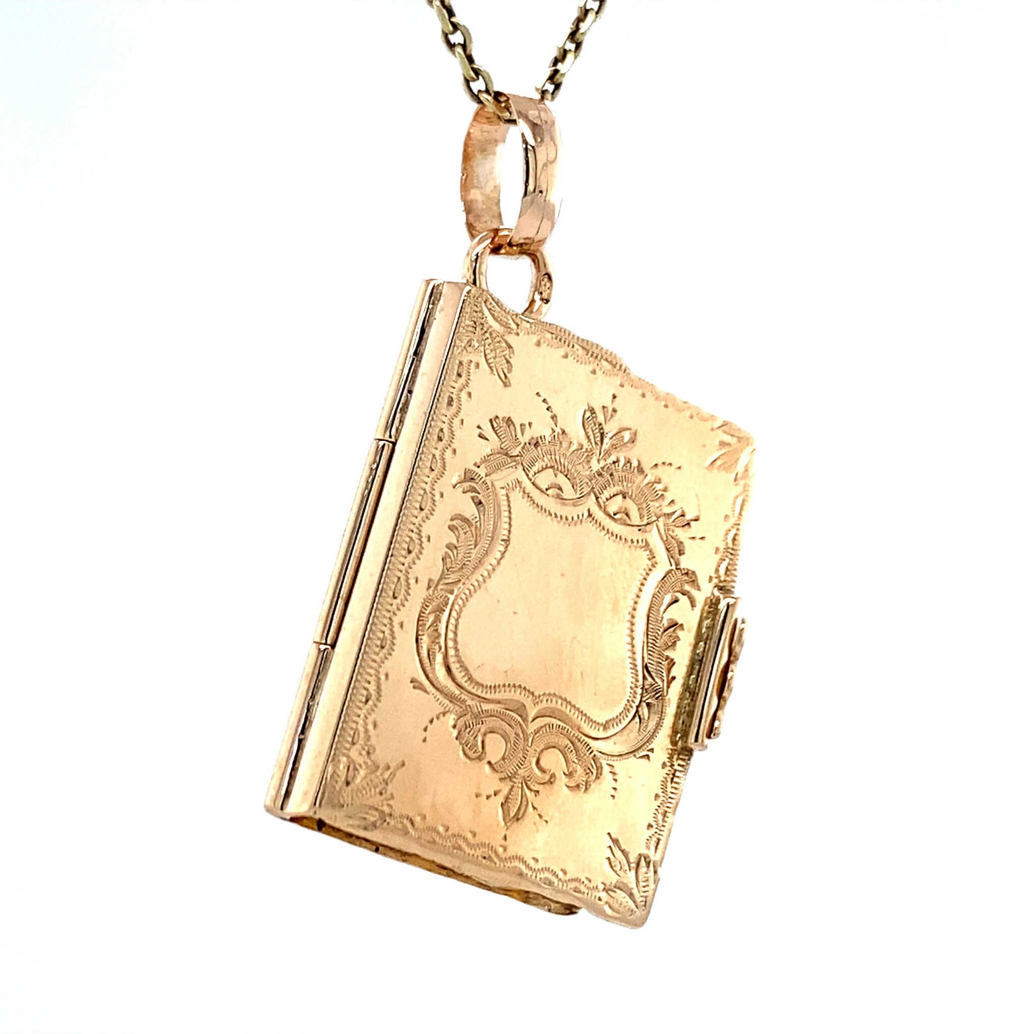 Gouden boek medaillon 14 krt