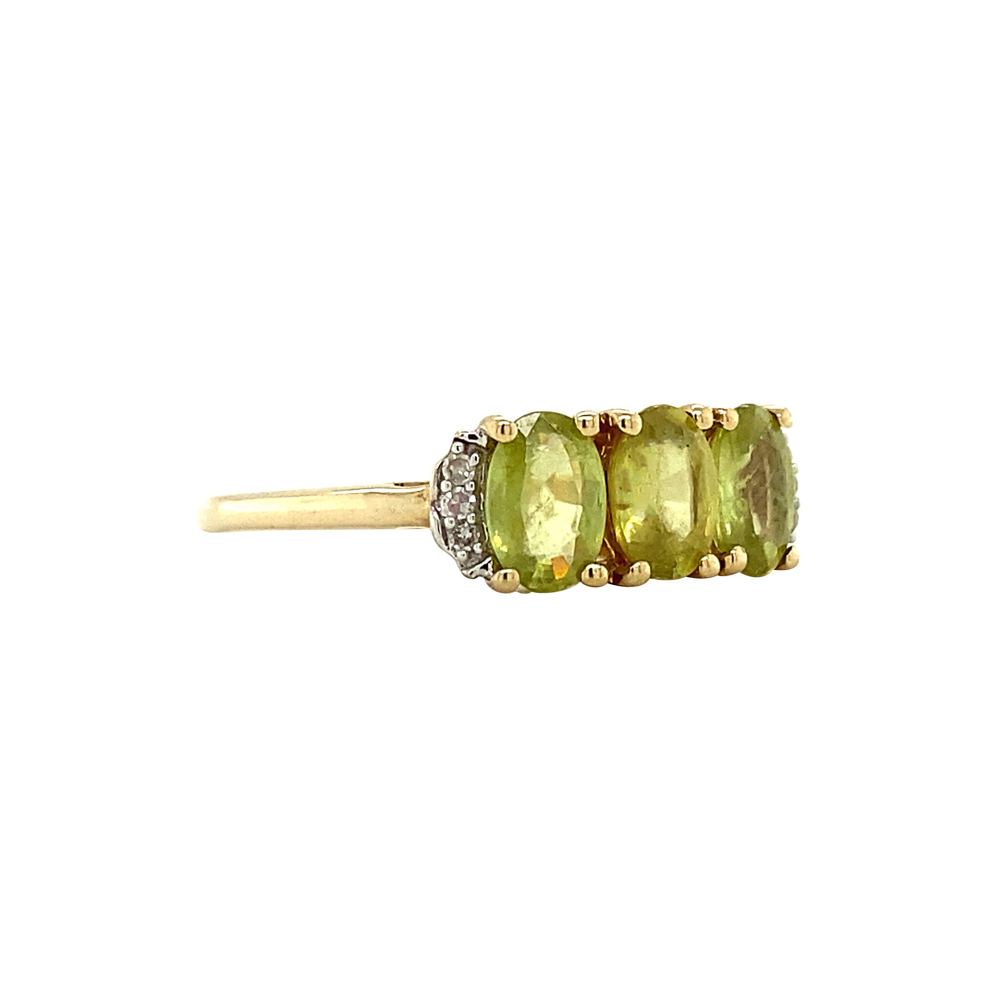 Ring met quartz en diamant 9 krt