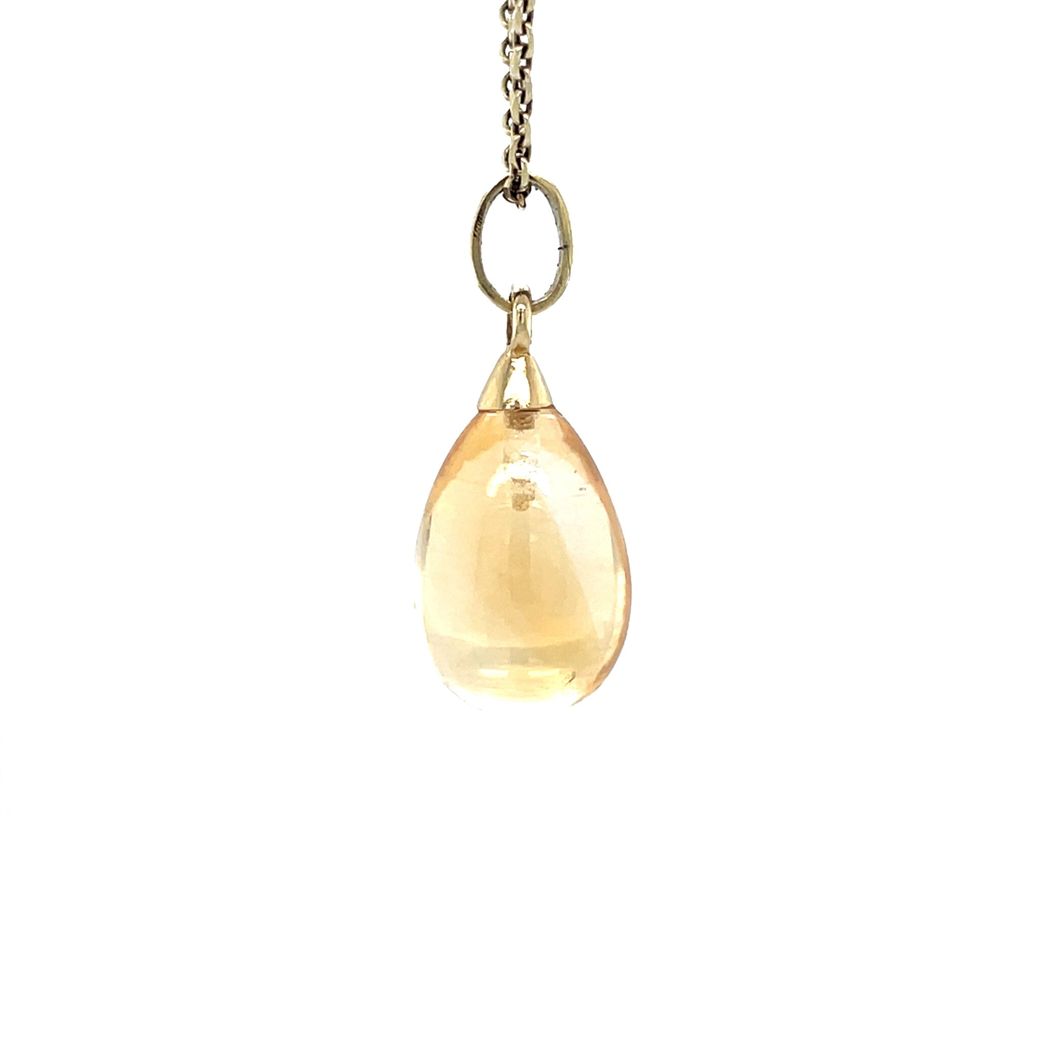 Gouden vintage hanger met citrien 14 krt