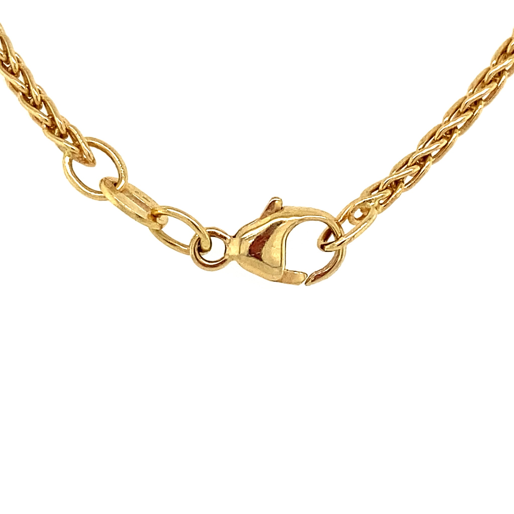 Gouden collier met robijn en diamant hanger 18krt