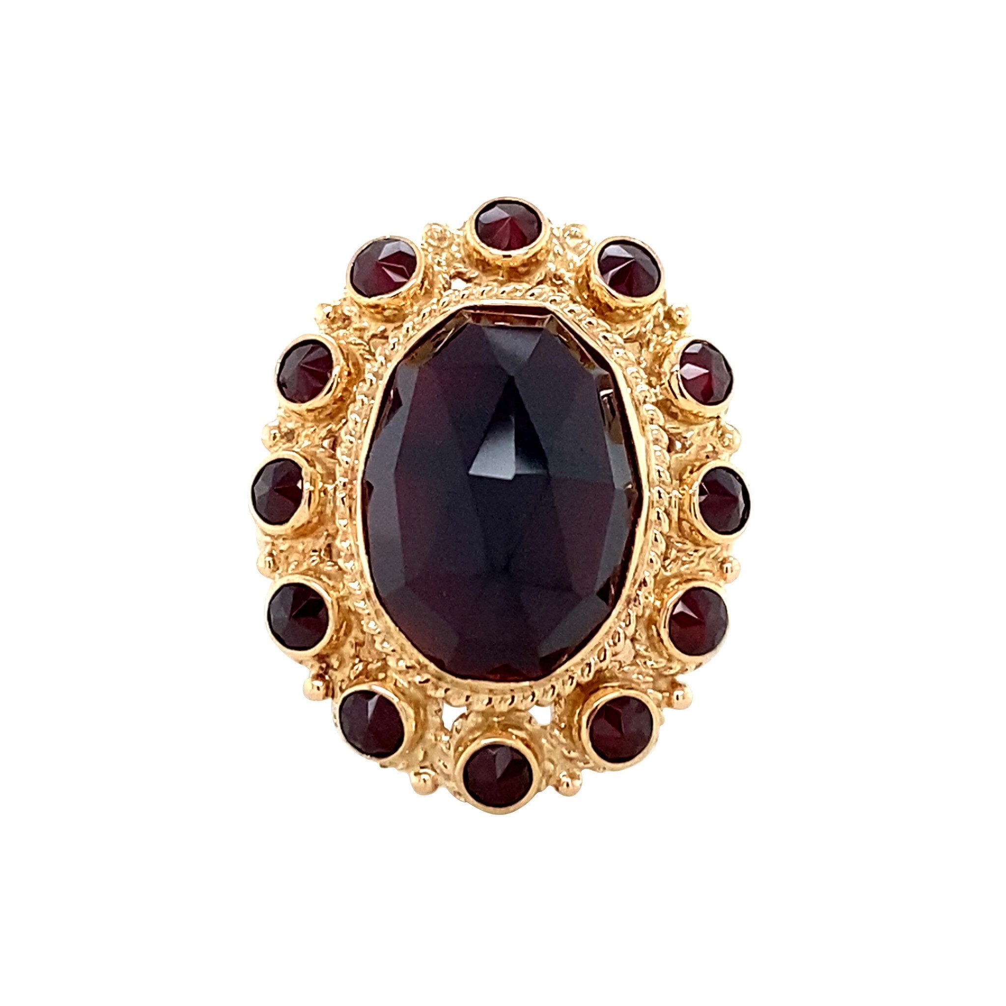 14 kt gold ring with garnet