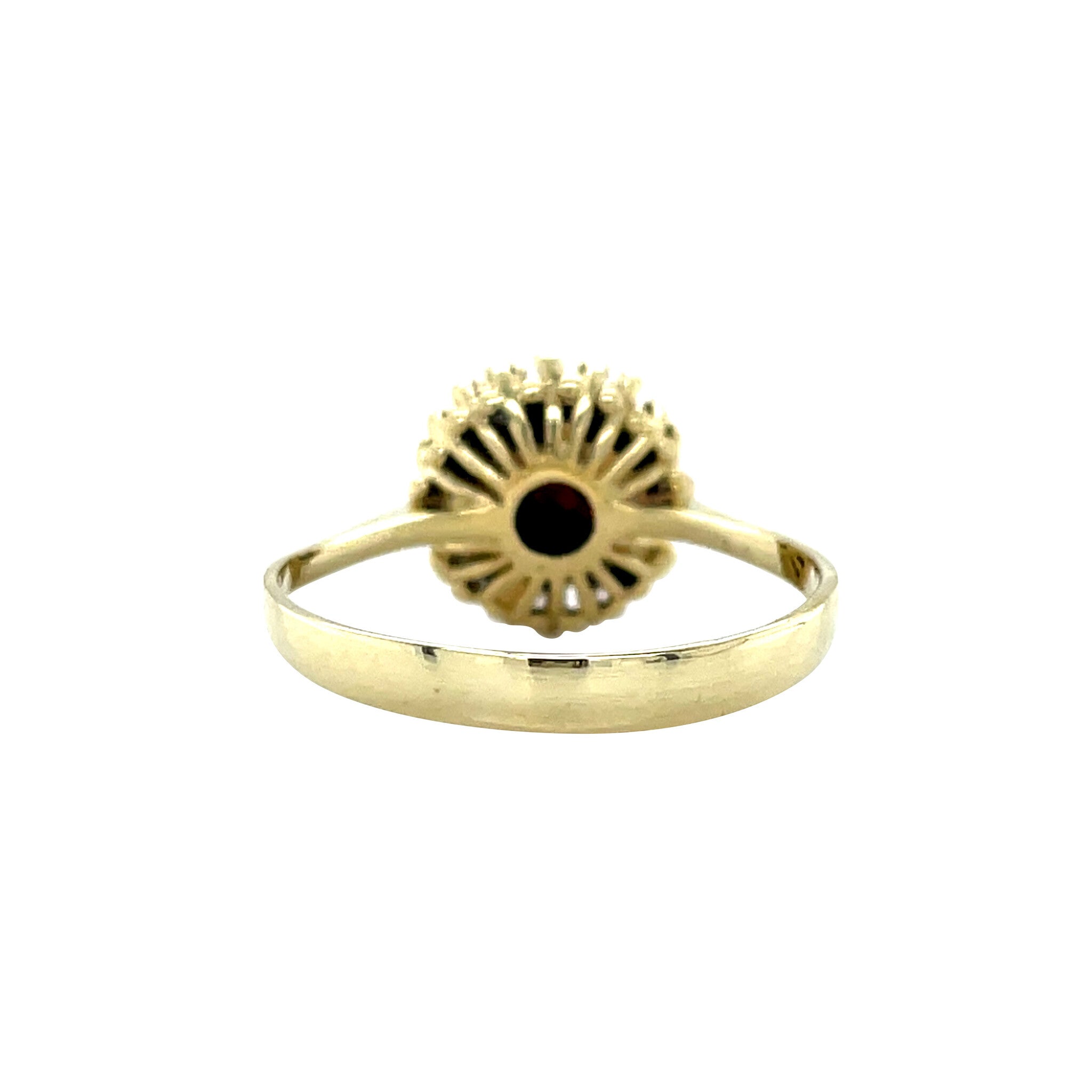 Gouden vintage ring met bloedkoraal 14 krt