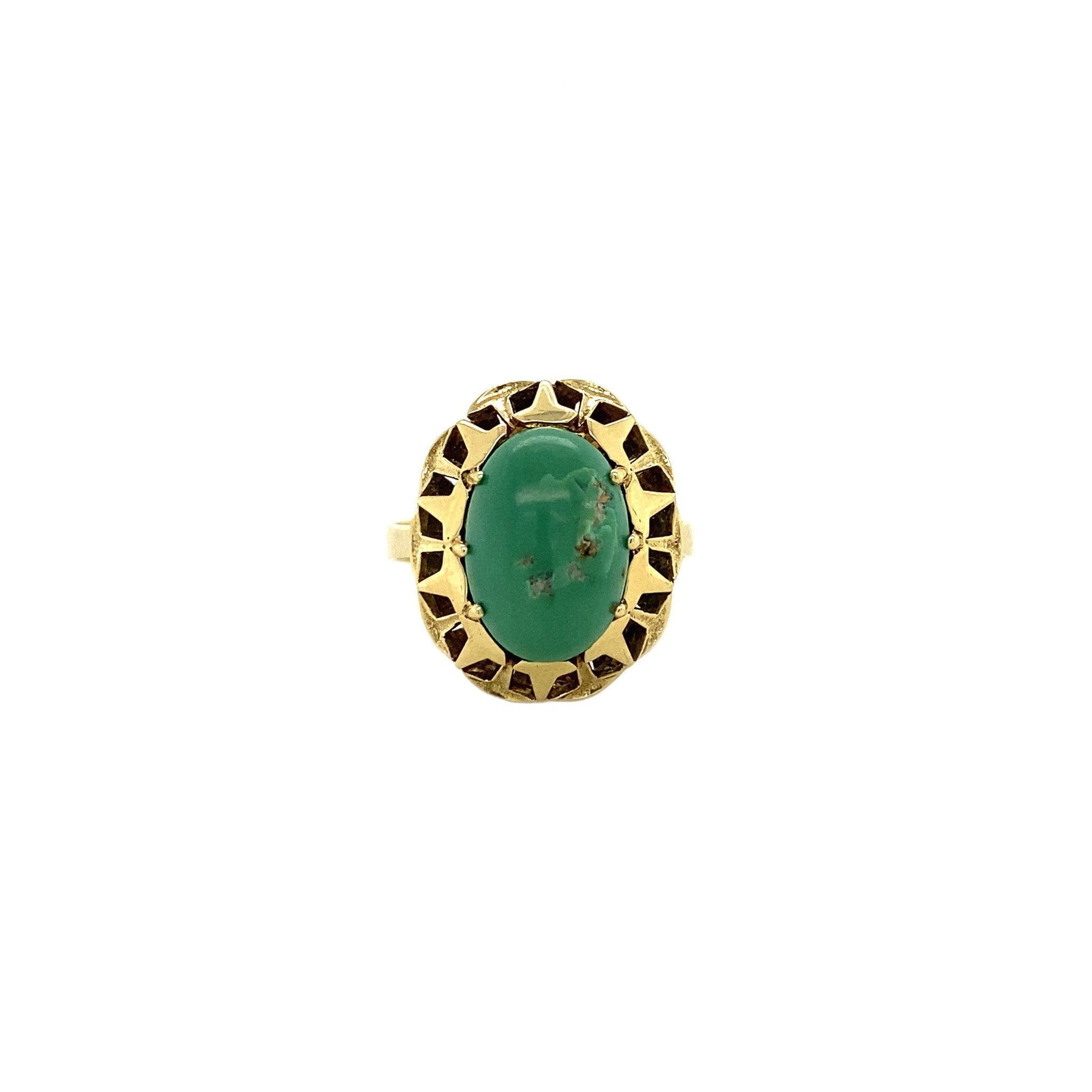 14 kt gold ring with turquoise