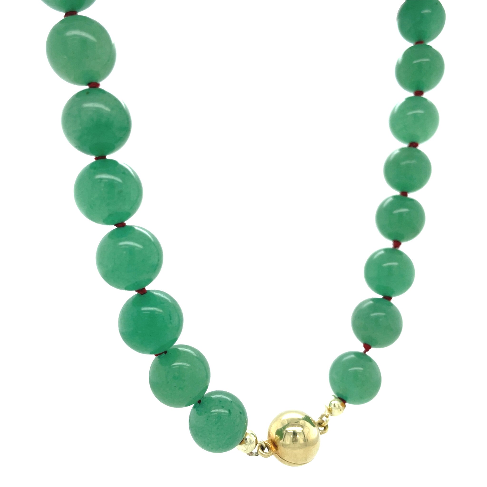 Vintage aventurijn collier met gouden sluiting 14 kt