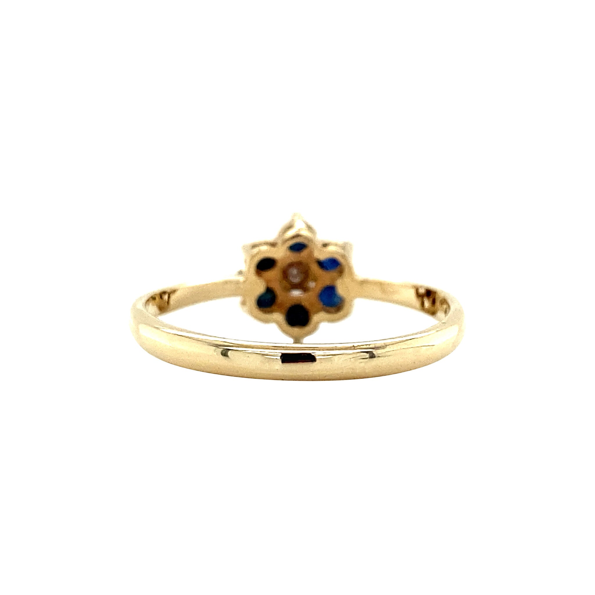 Entourage ring with sapphire and diamond 9 krt