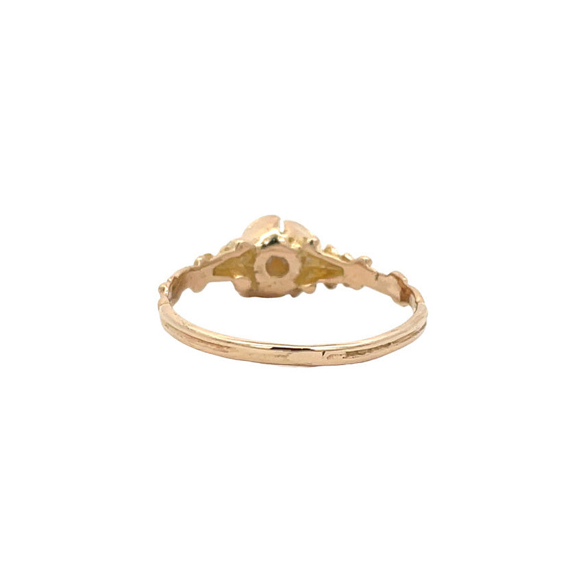 Gouden vintage roos ring 14 kt