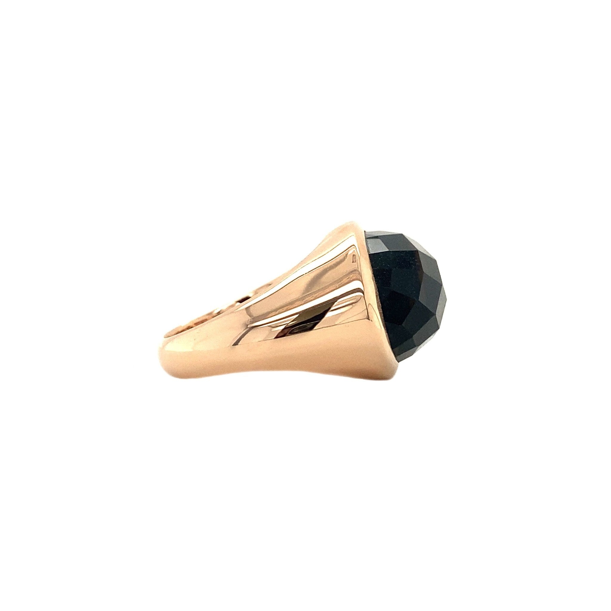 Gouden ring met rooktopaas 14 krt