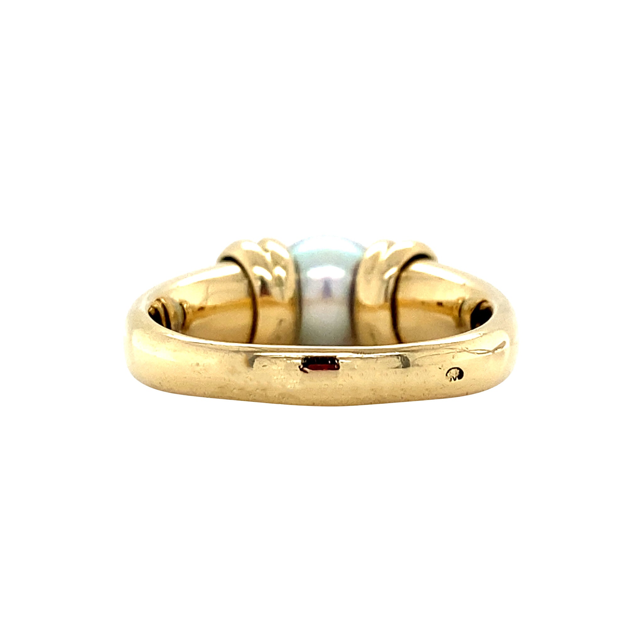 18 kt gold vintage ring with pearl