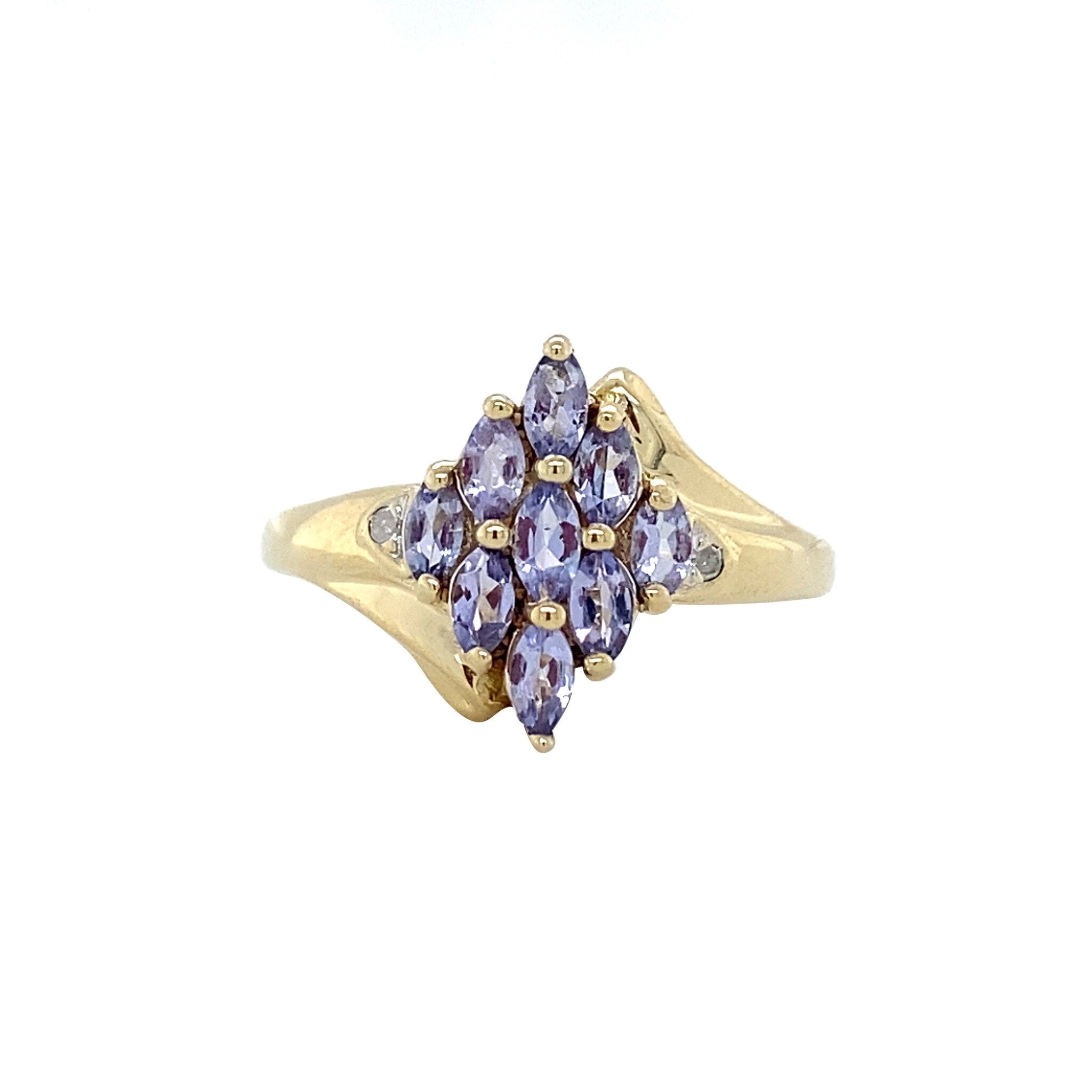 Ring with tanzanite and diamond 9 kt