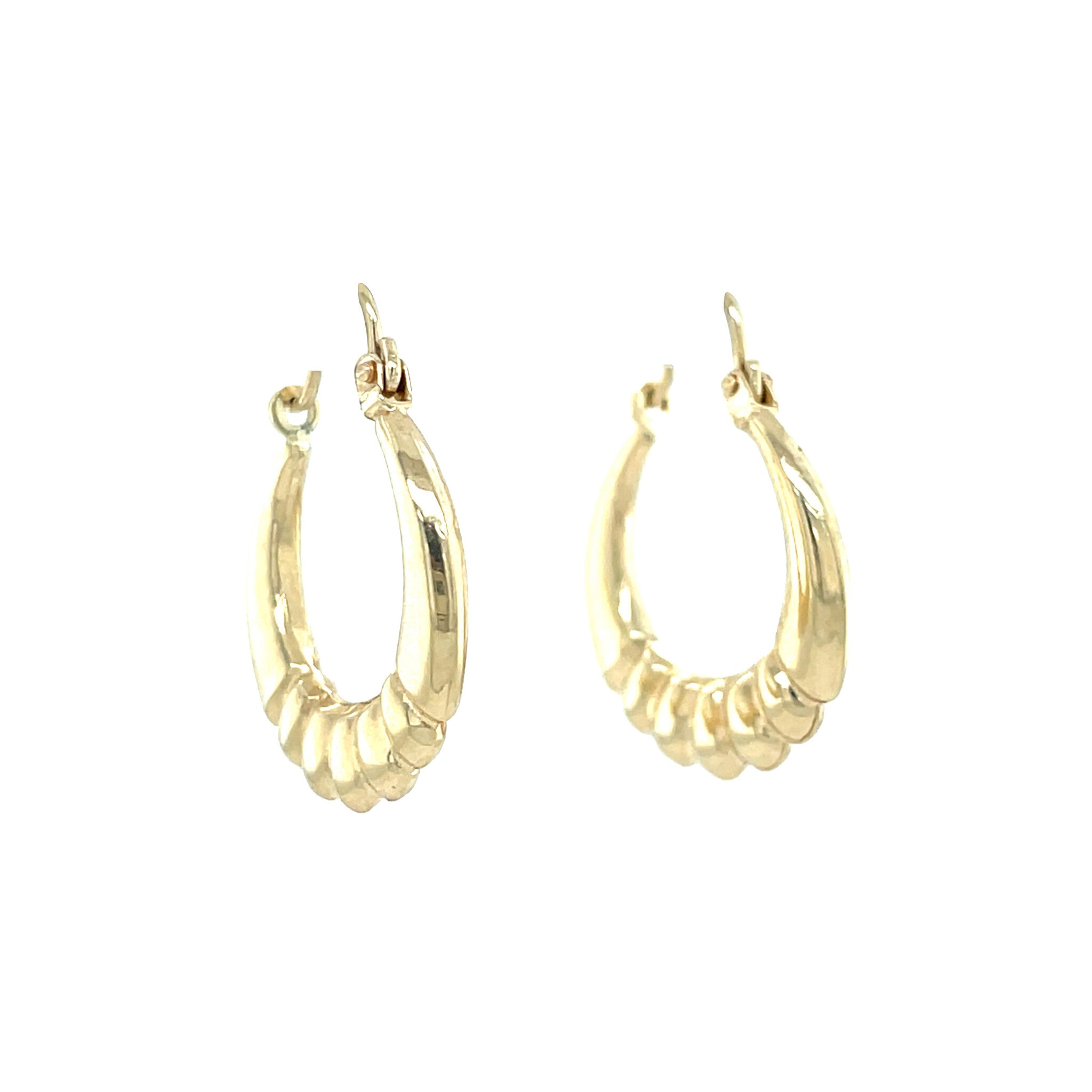 Gouden vintage fantasie oorringen 14 kt