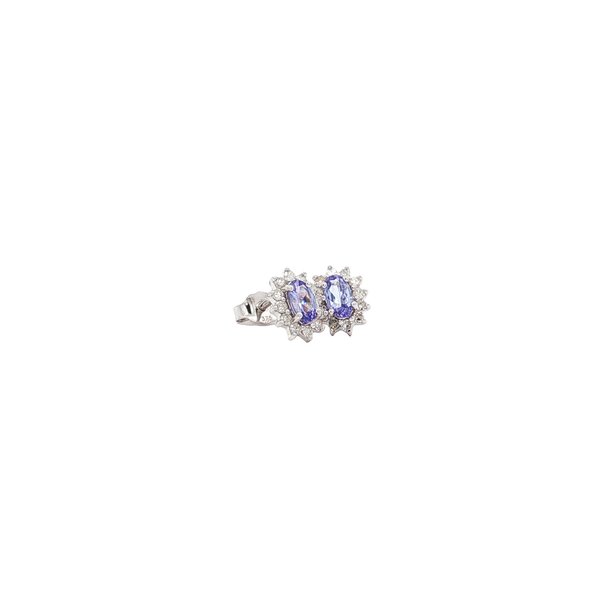 Earrings with tanzanite and diamond 9 kt