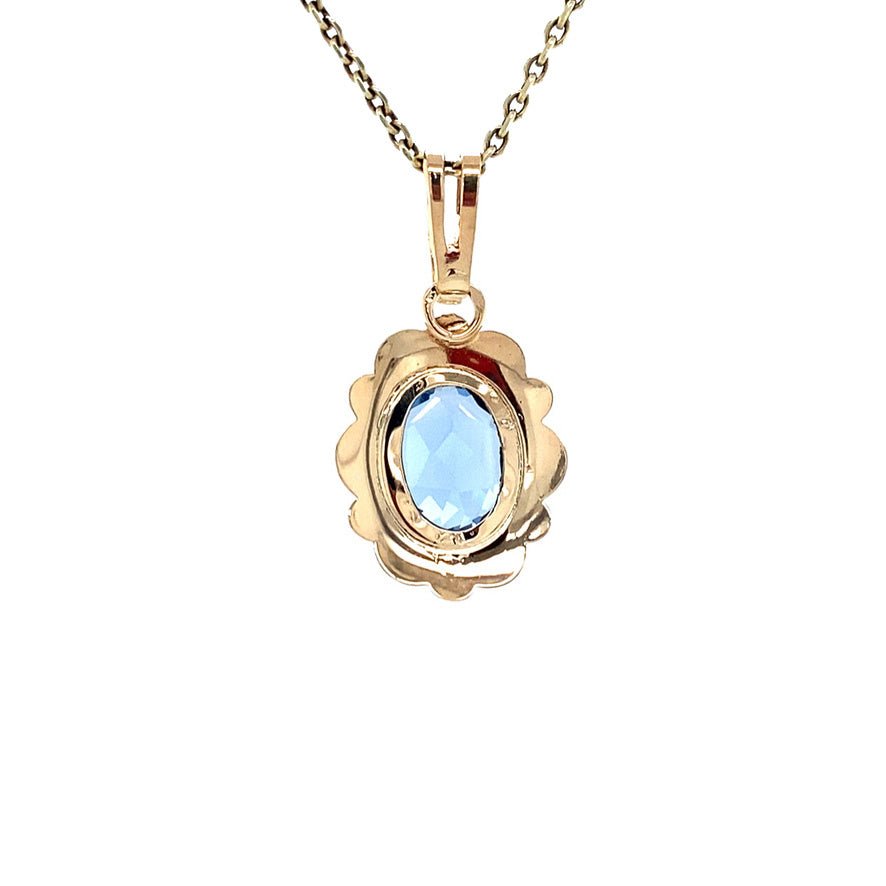 Vintage gold pendant with spinel, 14 kt
