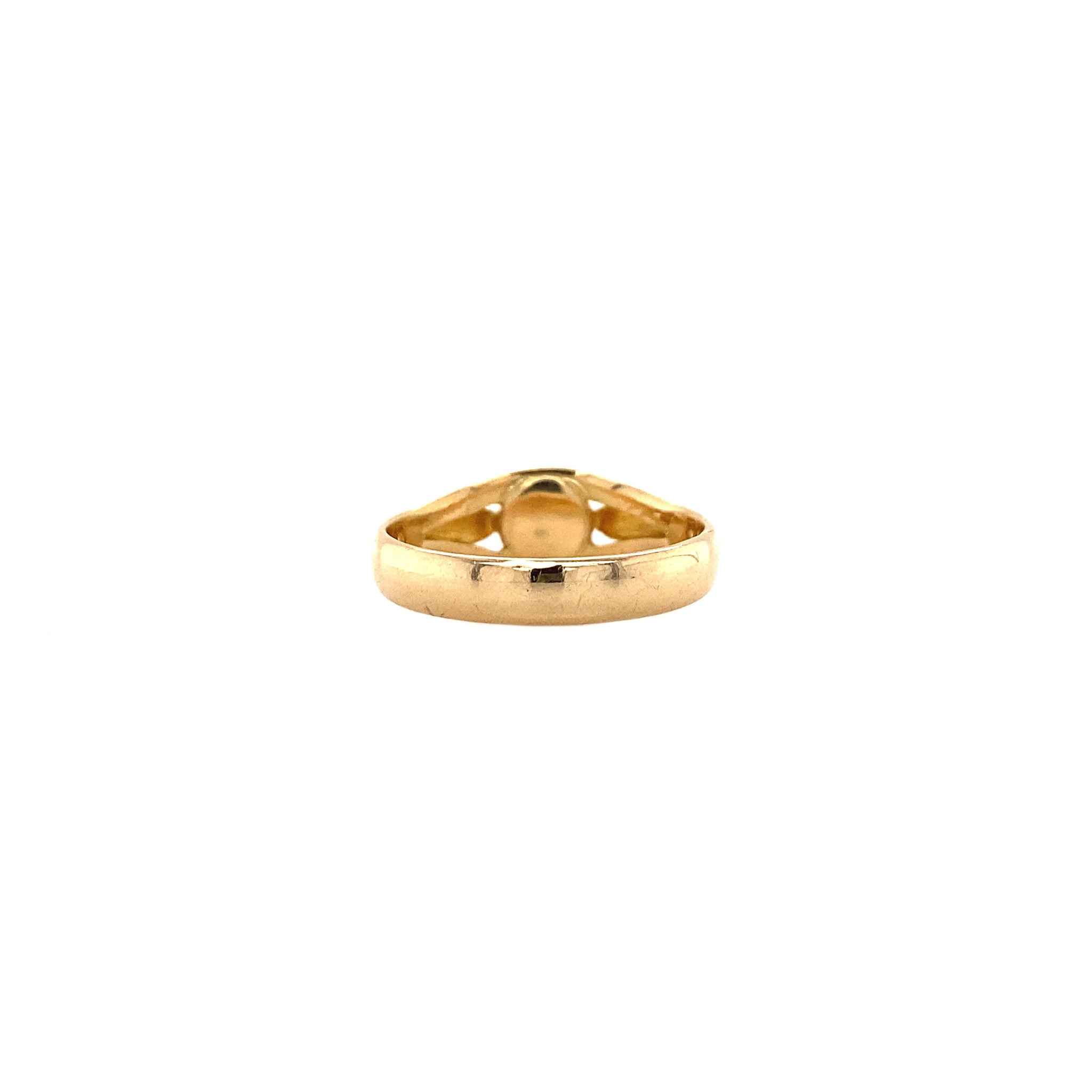 Gold ring with blood coral, 14 kt