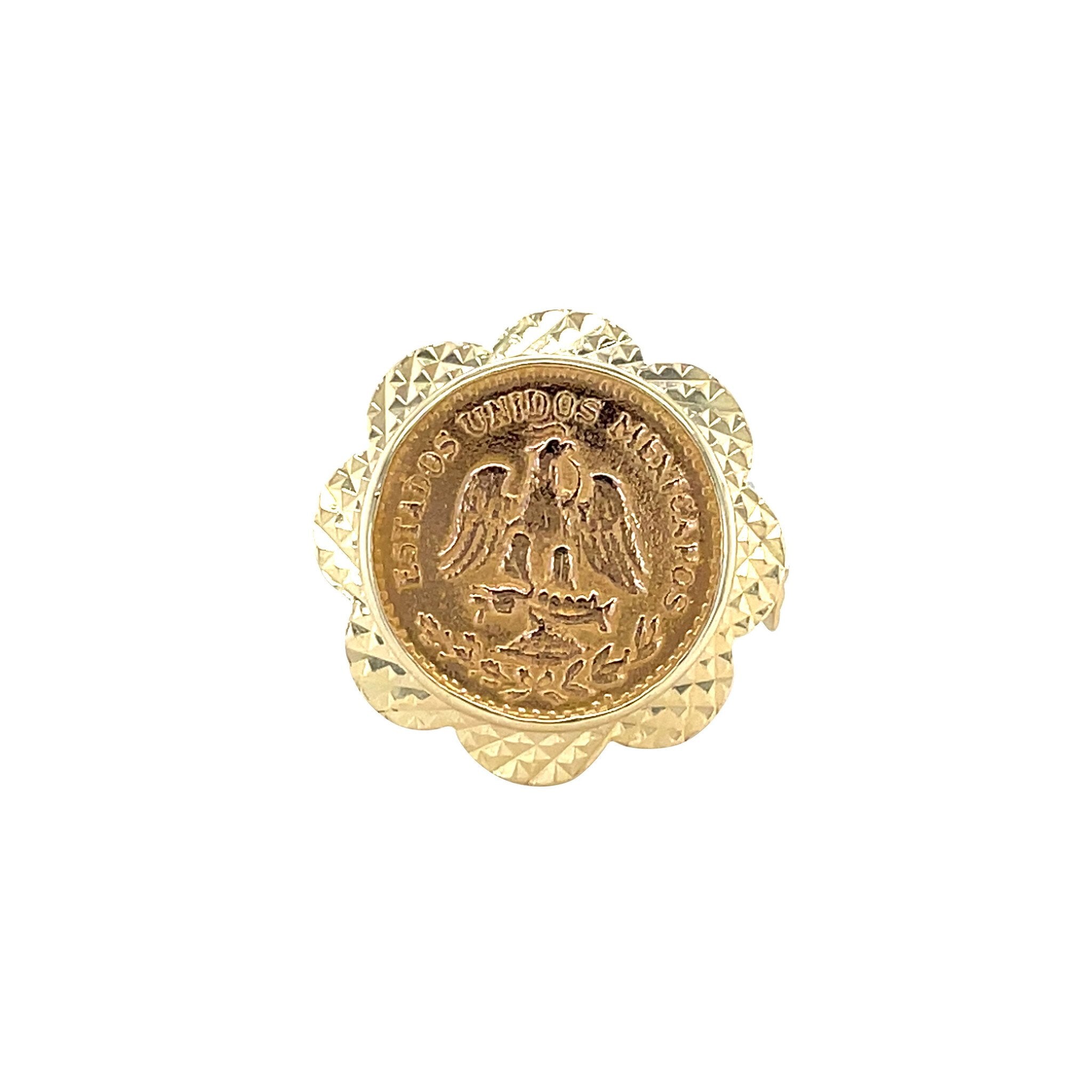 Golden vintage coin ring 14 carat