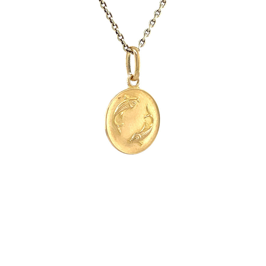 Vintage 18 kt gold Pisces zodiac pendant