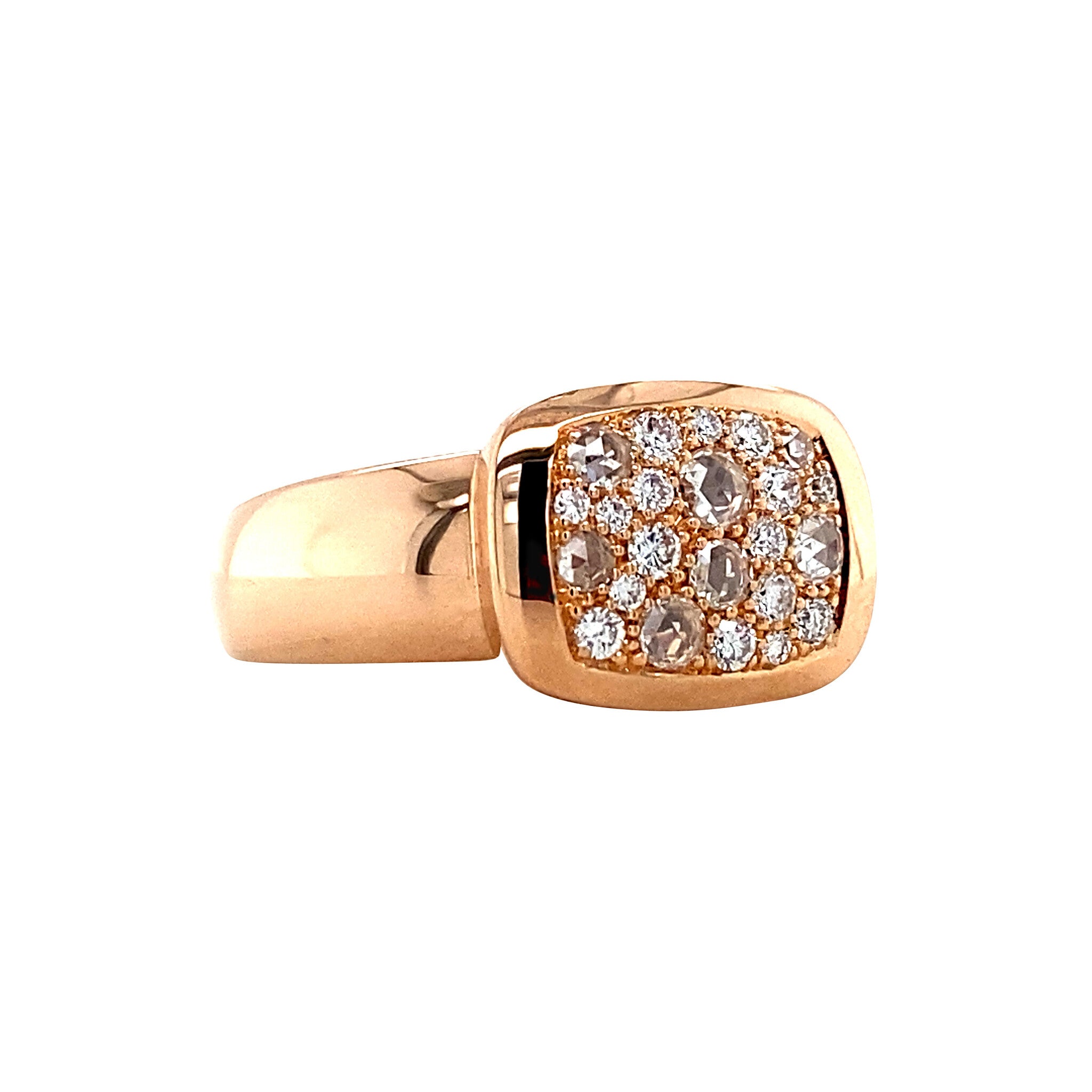 Rose gold ring with diamonds 18 krt