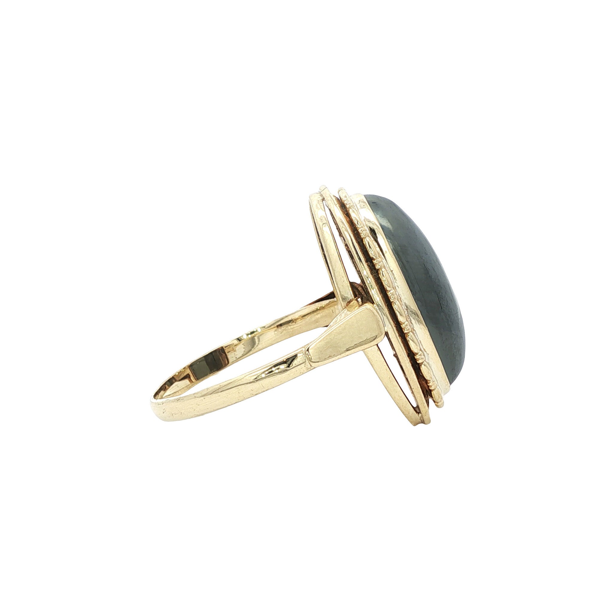 Gouden ring met hematiet 14 kt