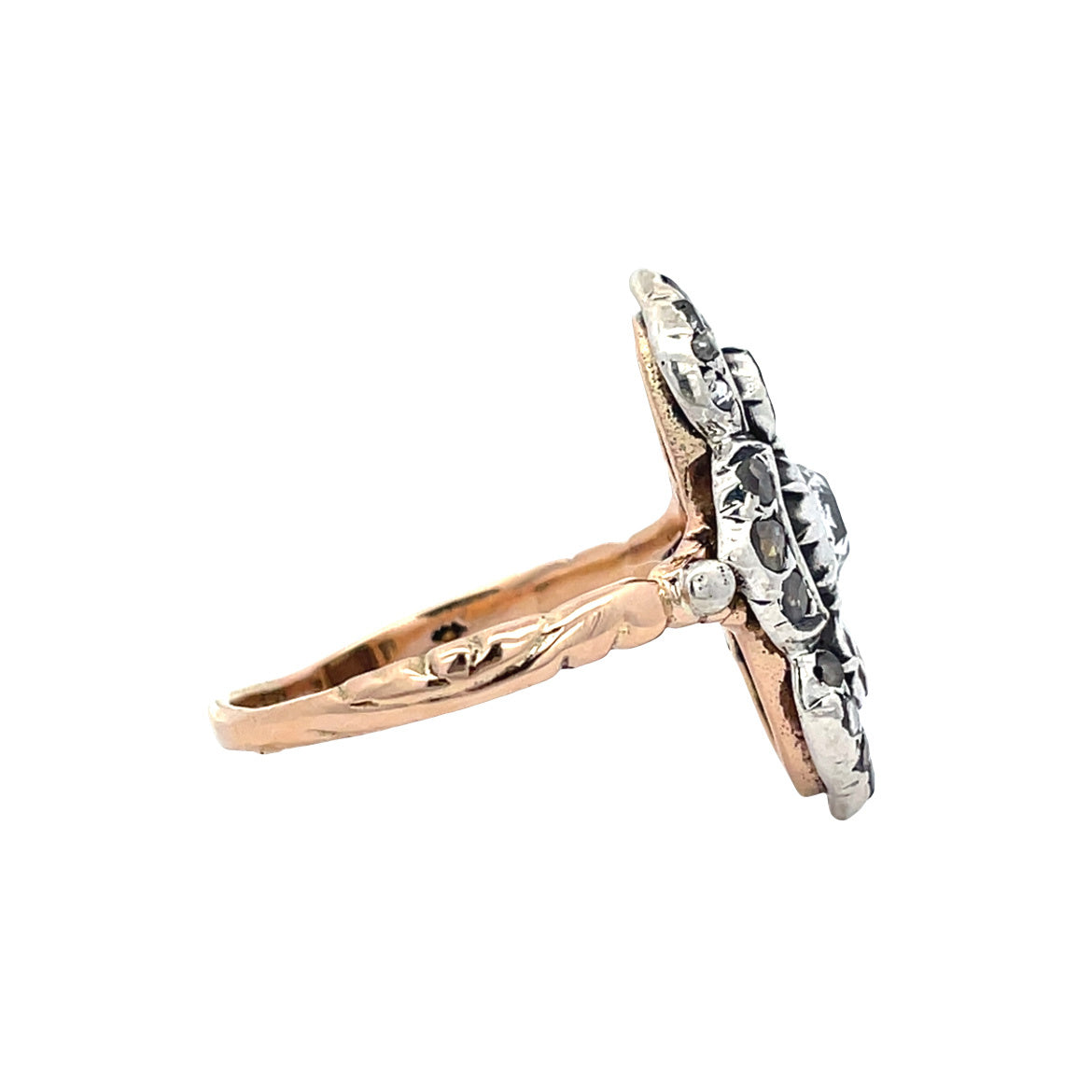 Roségouden prinsessen ring met roosdiamant 14 kt/925