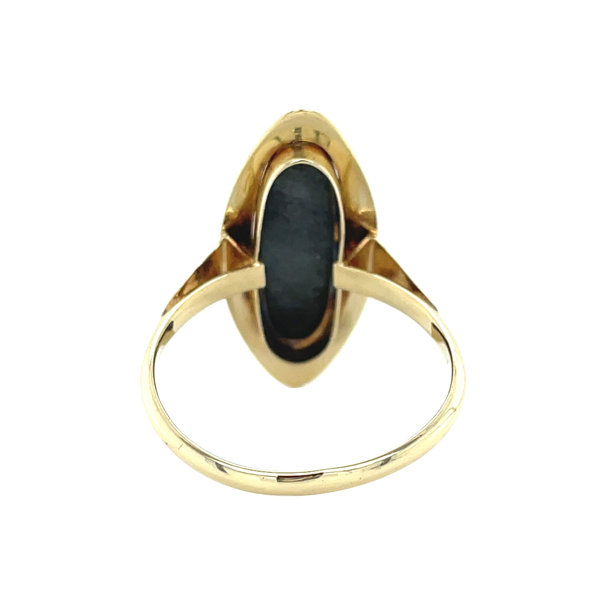 Gouden vintage ring met hematiet 14 kt