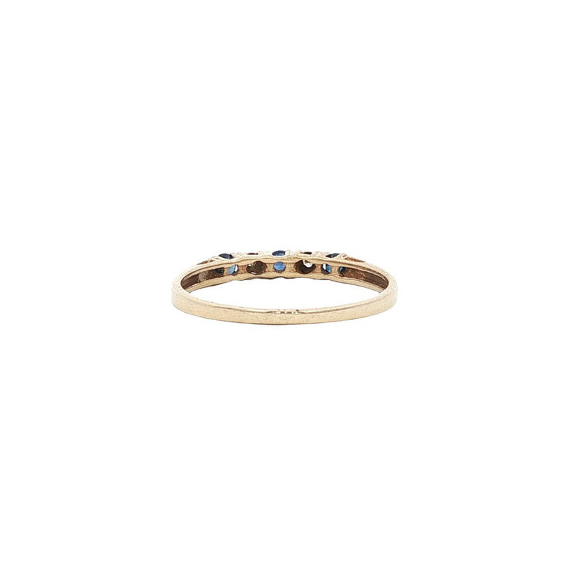 Gouden ring met saffier en diamant 14 kt