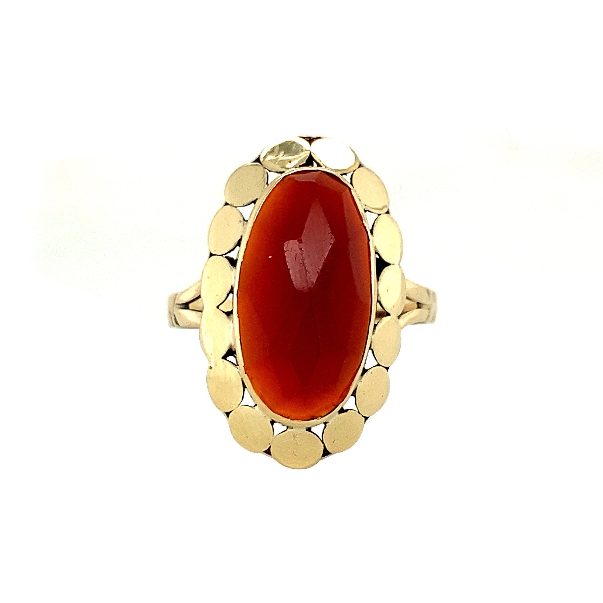 Ring met carneool 12 krt