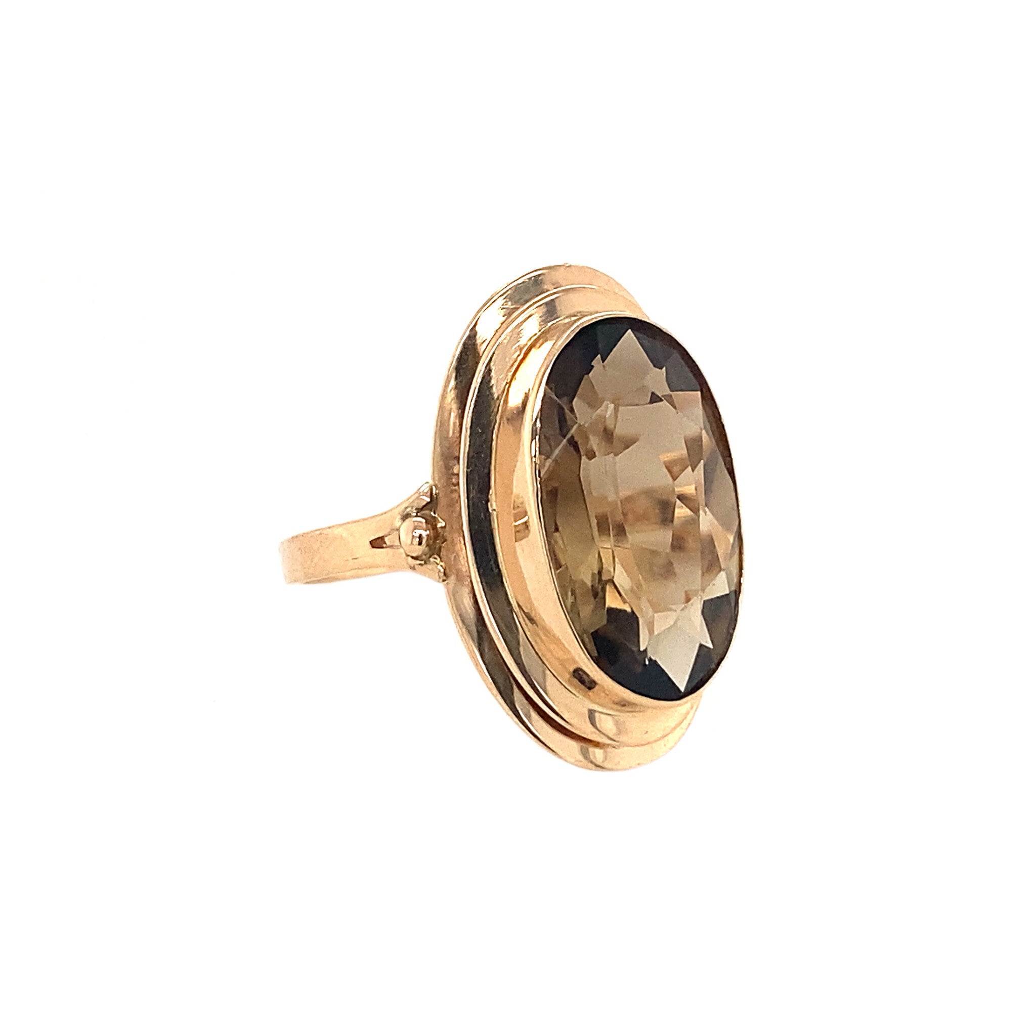 14 kt gold ring with smoky topaz