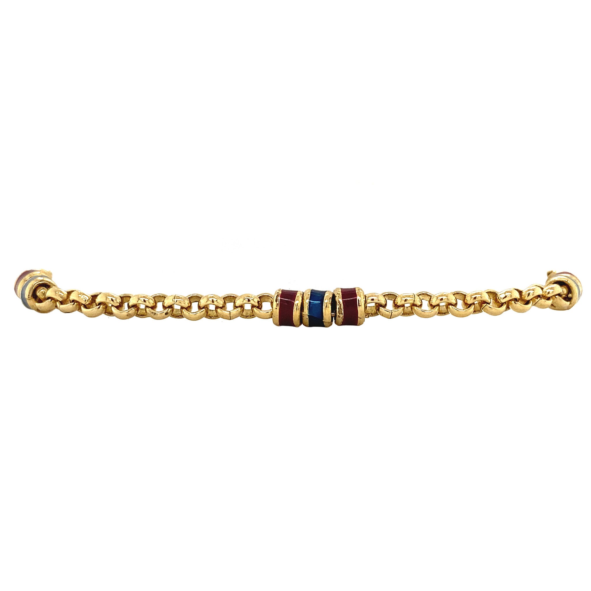 Vintage enamel bracelet, 19.5 cm, 9 kt