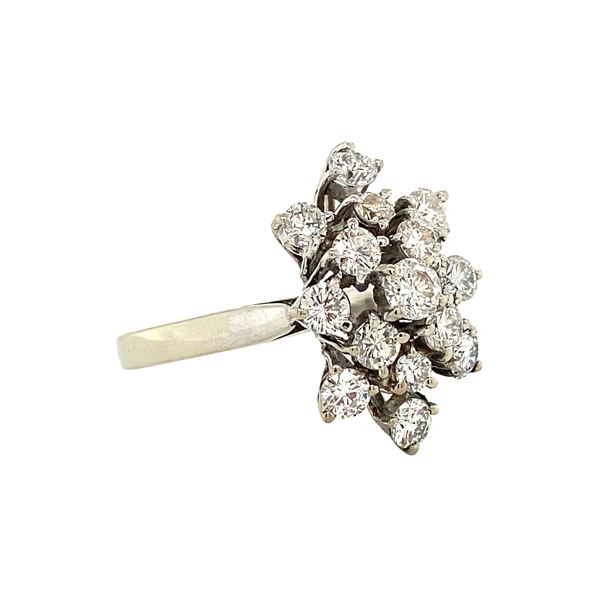 Witgouden ring met diamant 14 krt