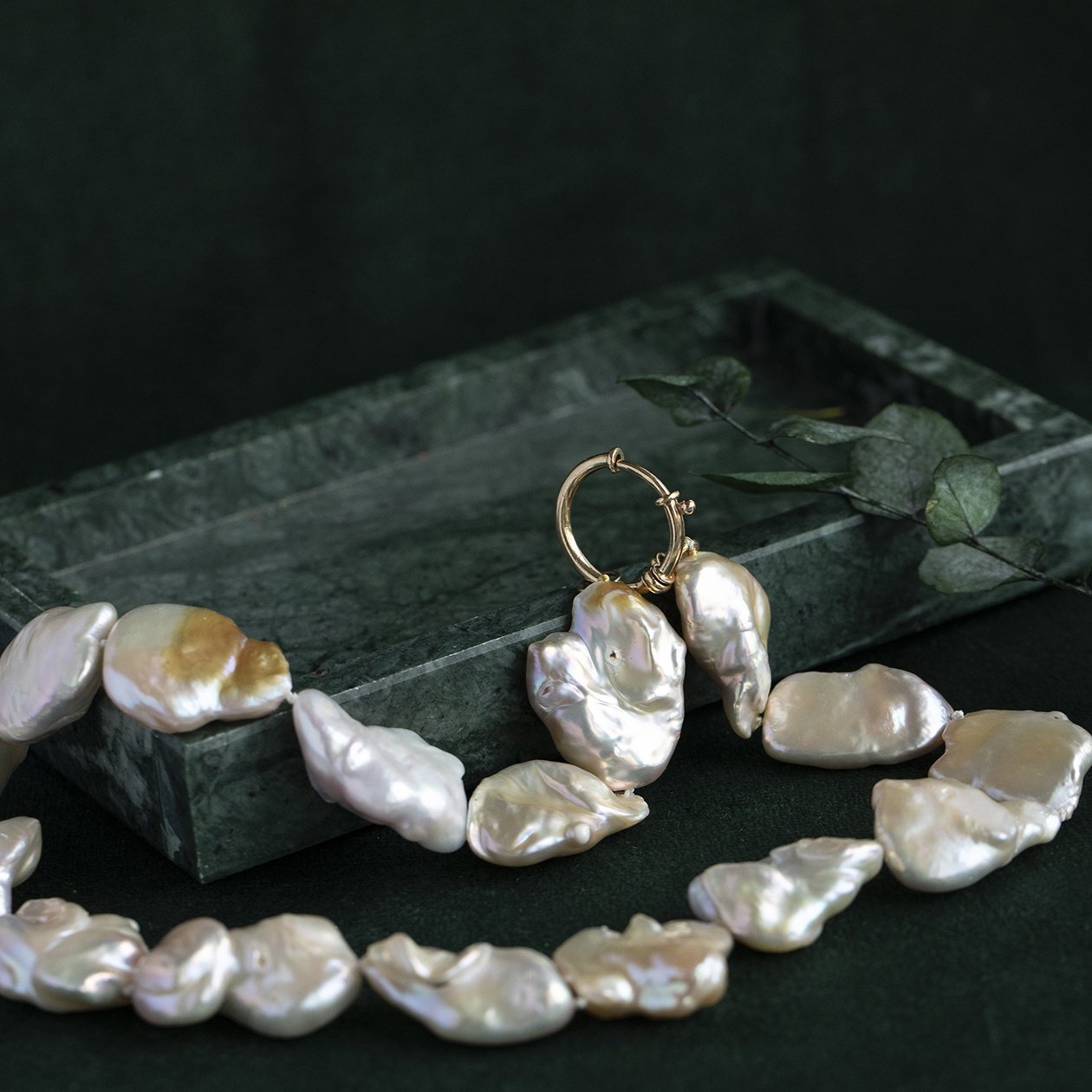 Parel collier met gouden sluiting 14 krt