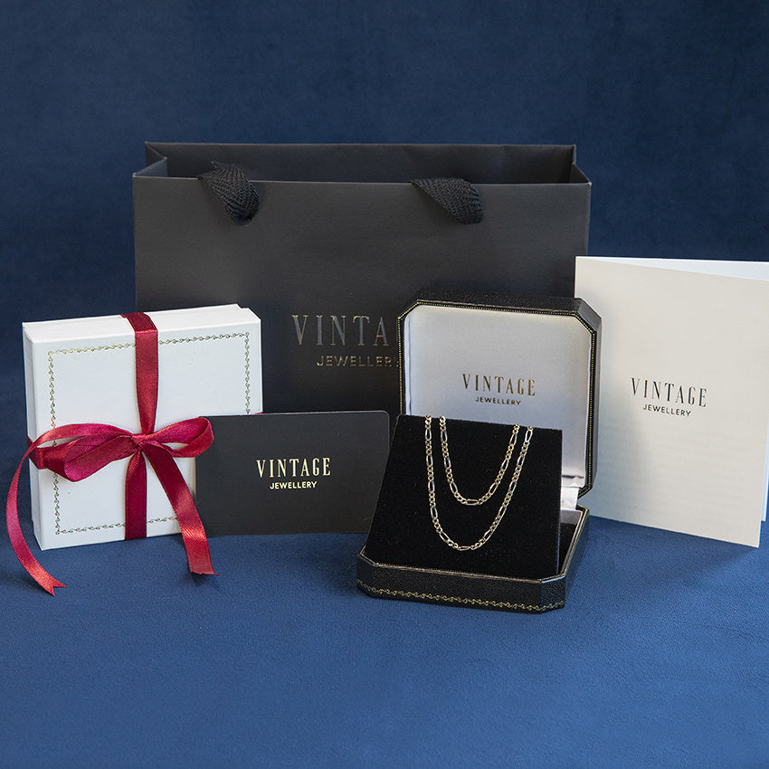 Bicolour gouden vintage figaro collier 14 kt