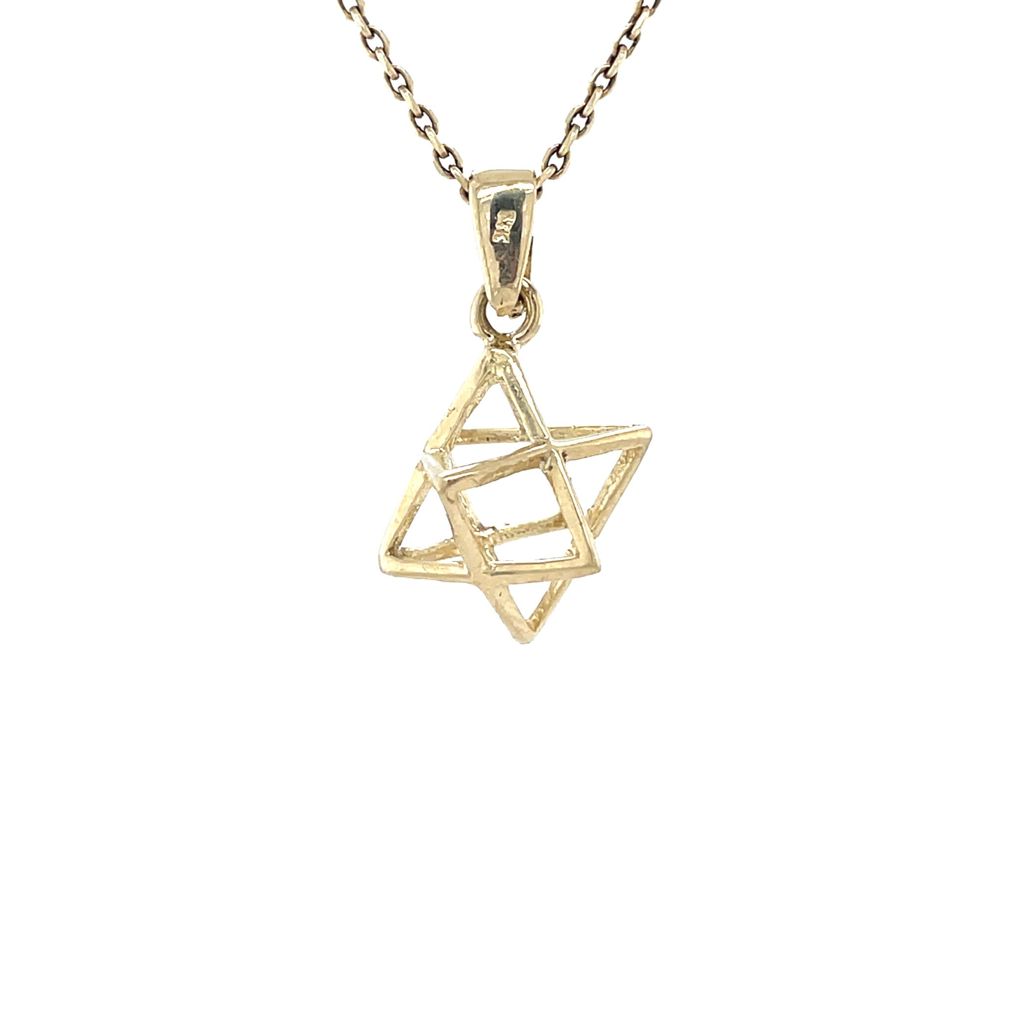 Gouden vintage Merkaba hanger 14 krt
