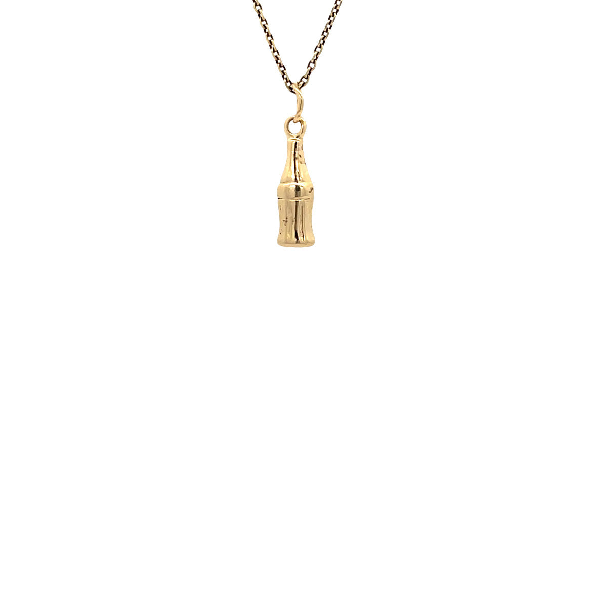 Gold vintage bottle pendant 14 kt