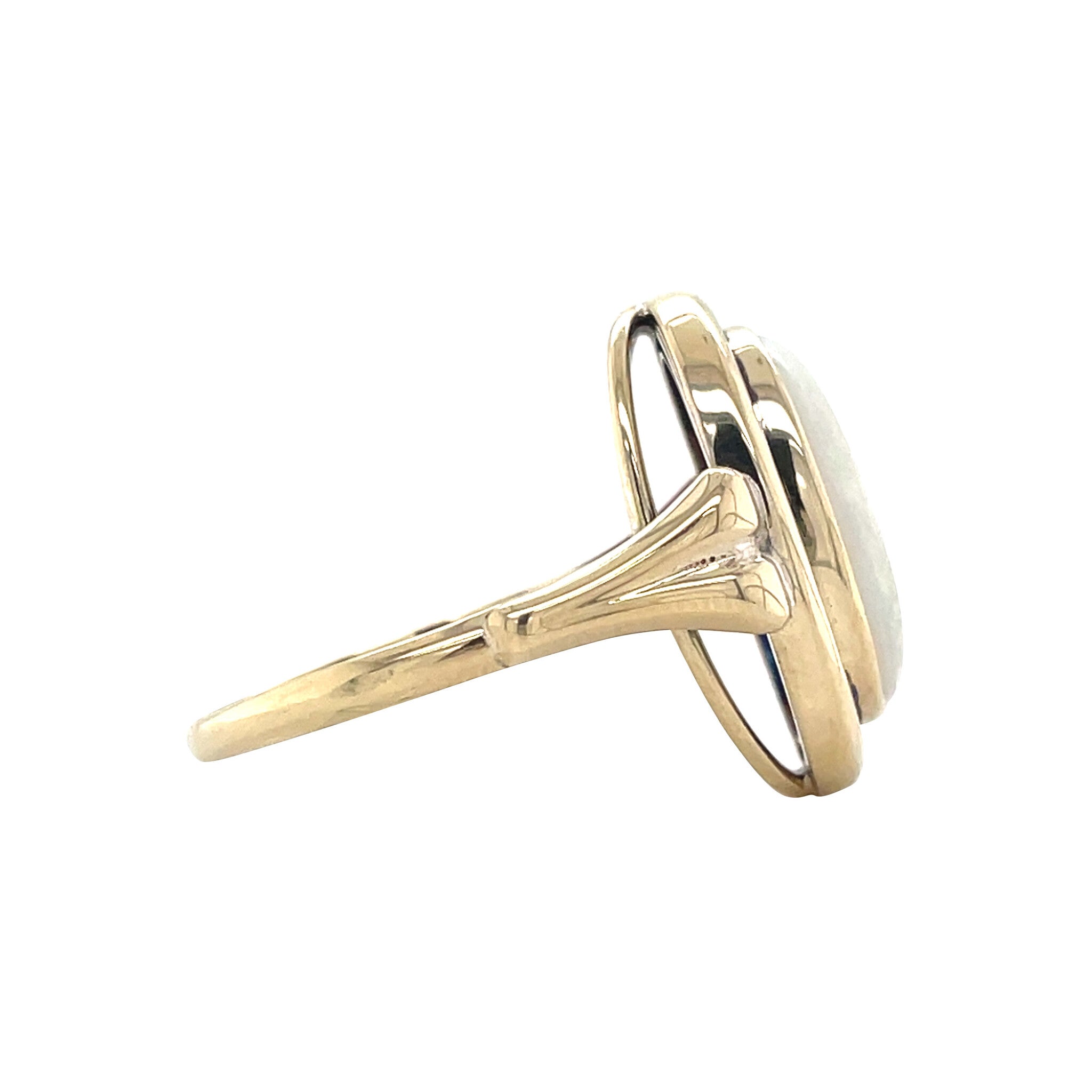 Gouden vintage ring met opaal 14 kt