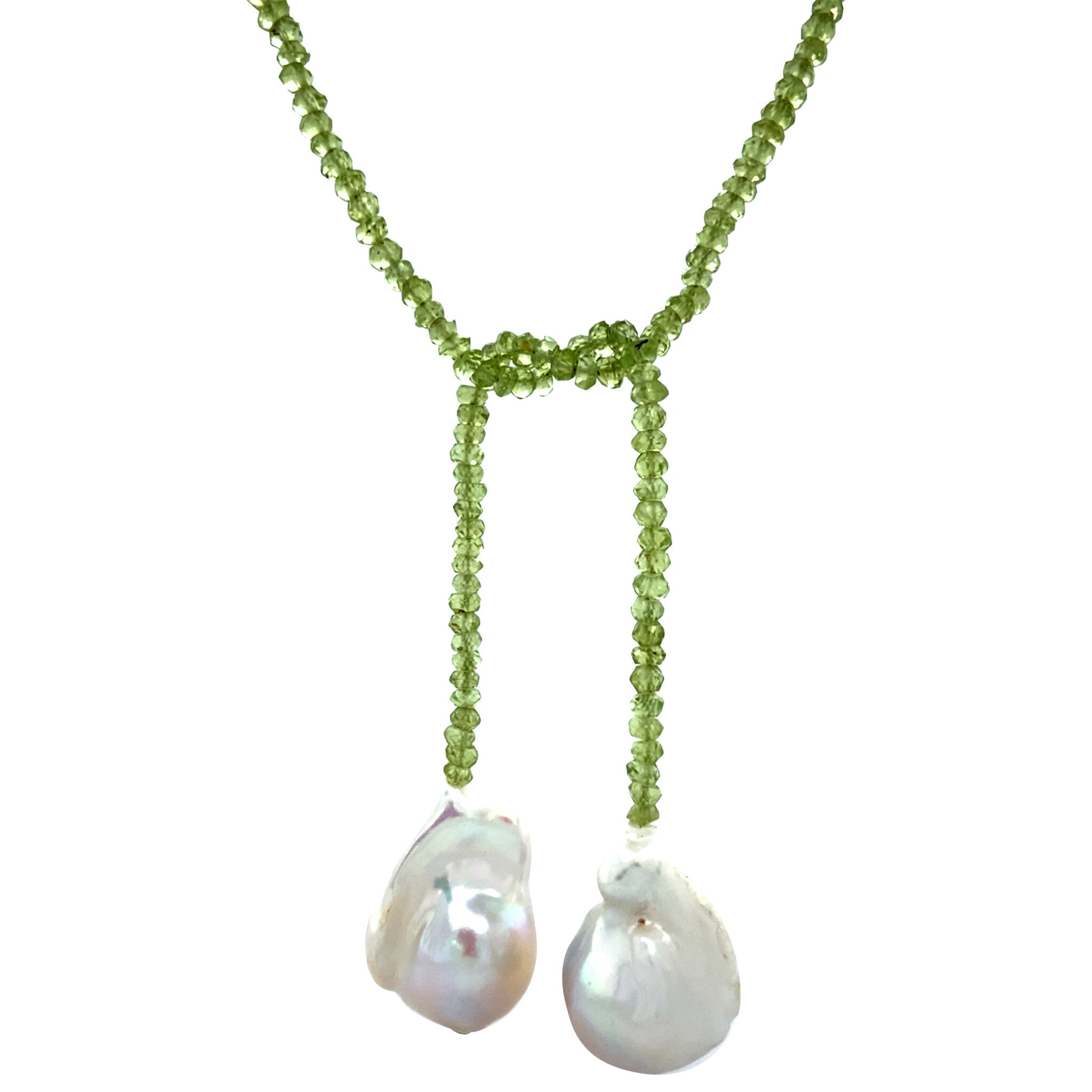 Peridot necklace with pearl