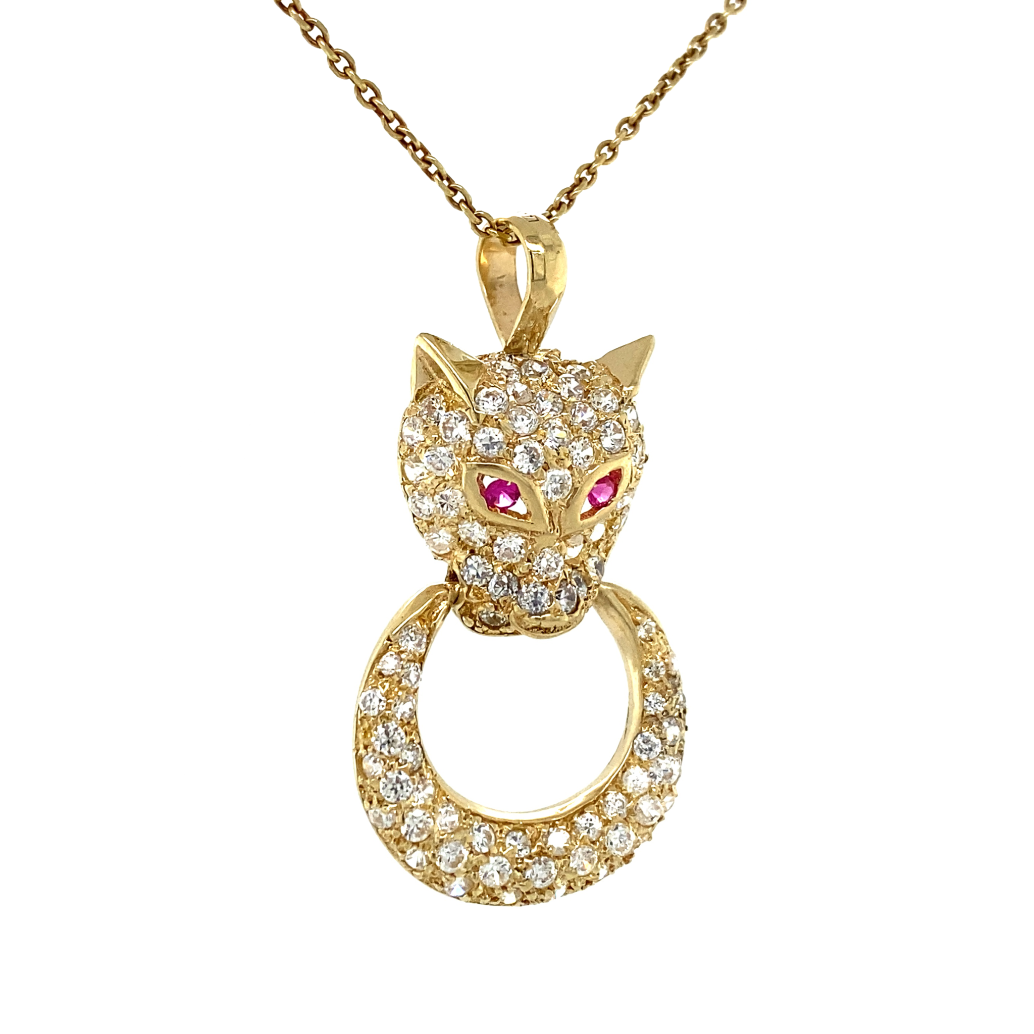 Panther pendant with zirconia 12 kt