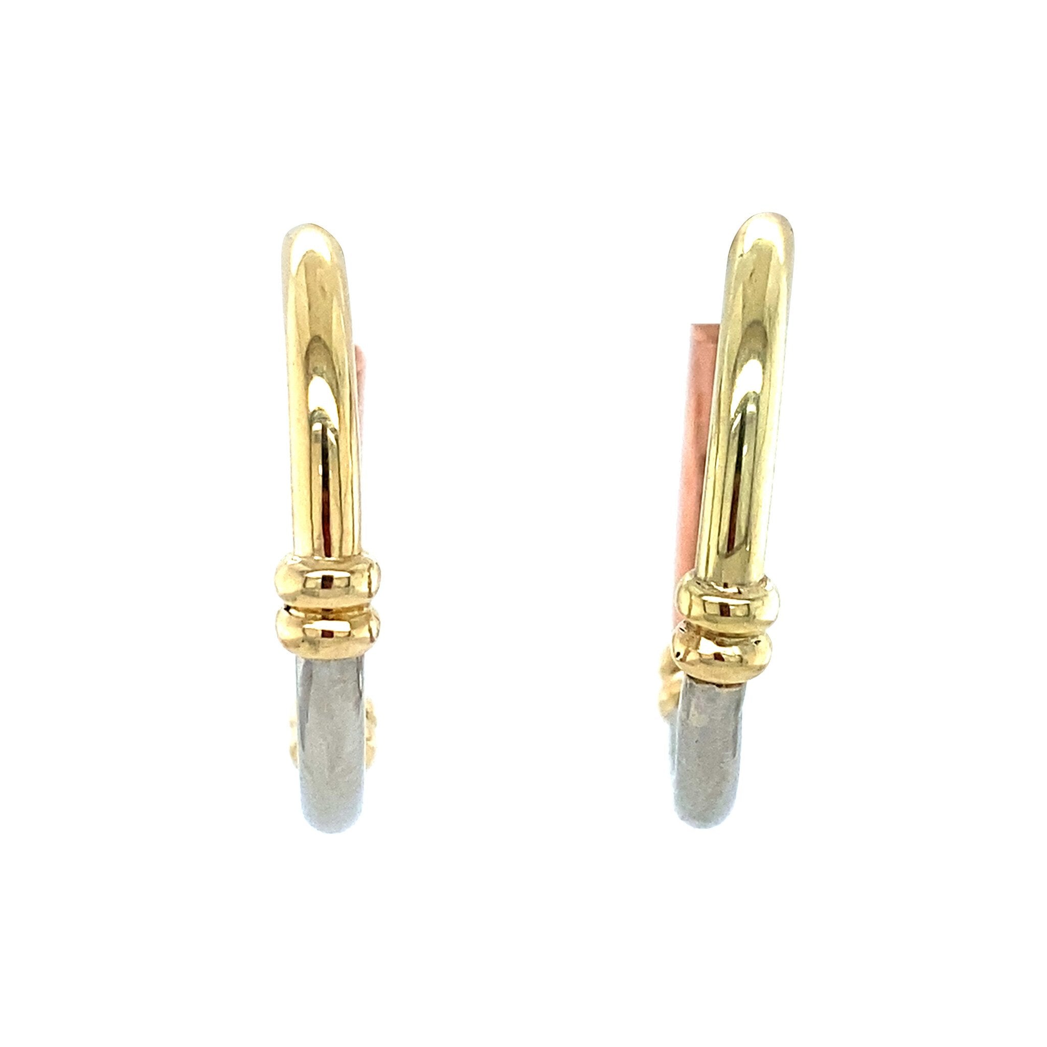 Tricolour gold earrings 14 kt