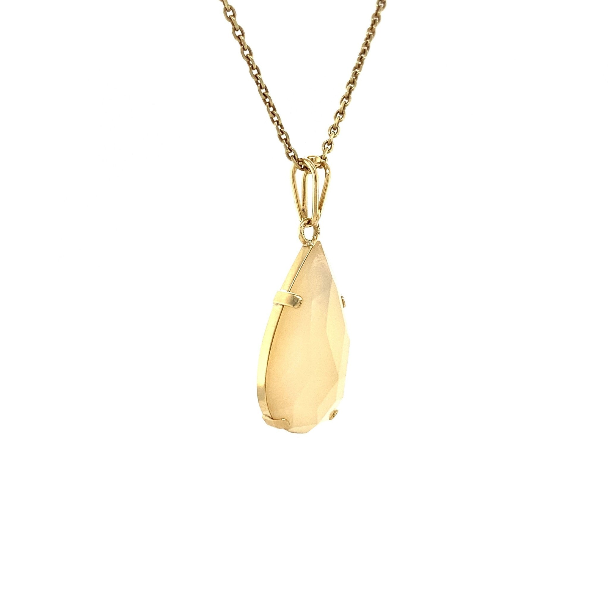 Gouden hanger met chalcedon 14 krt