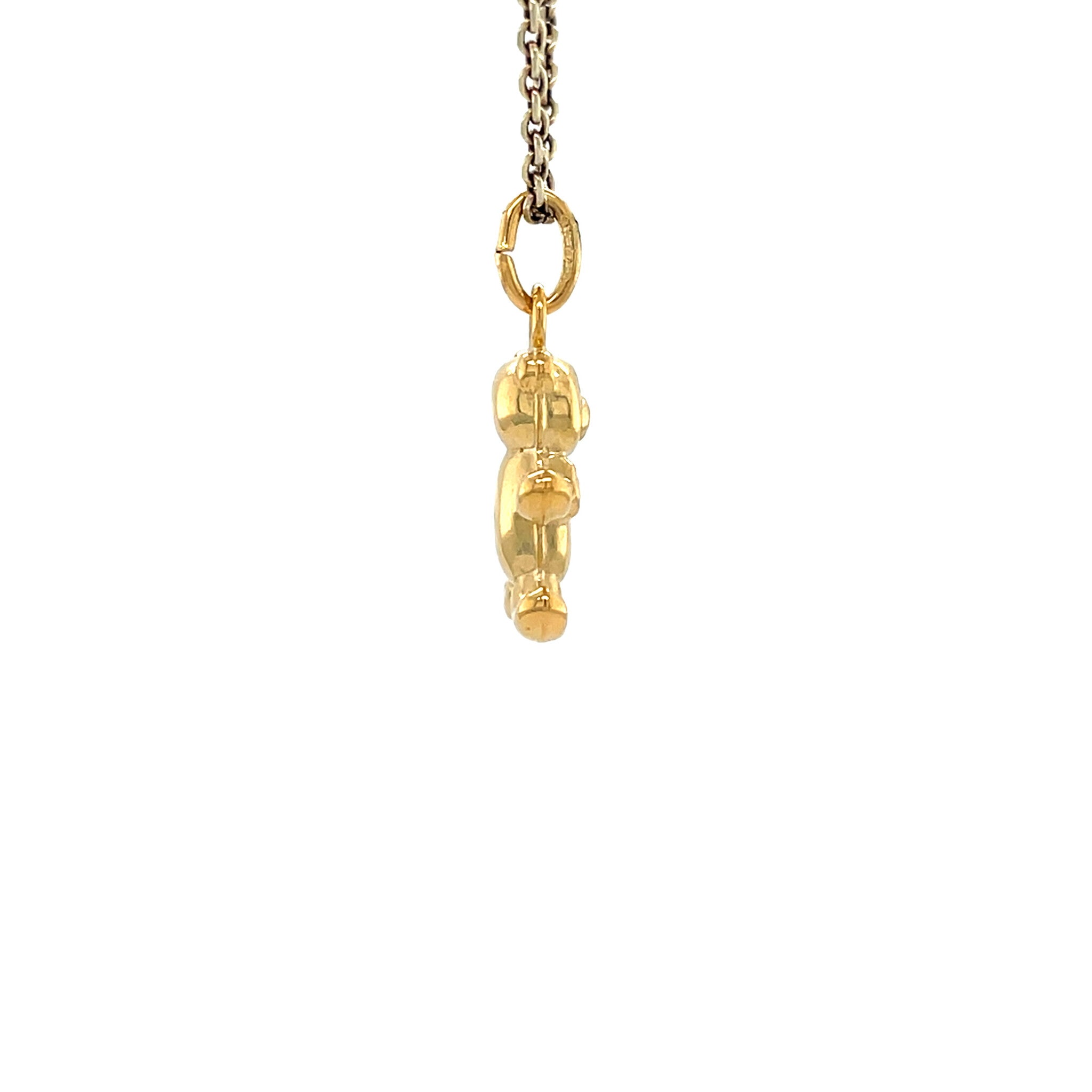 Golden vintage bear pendant 14 kt
