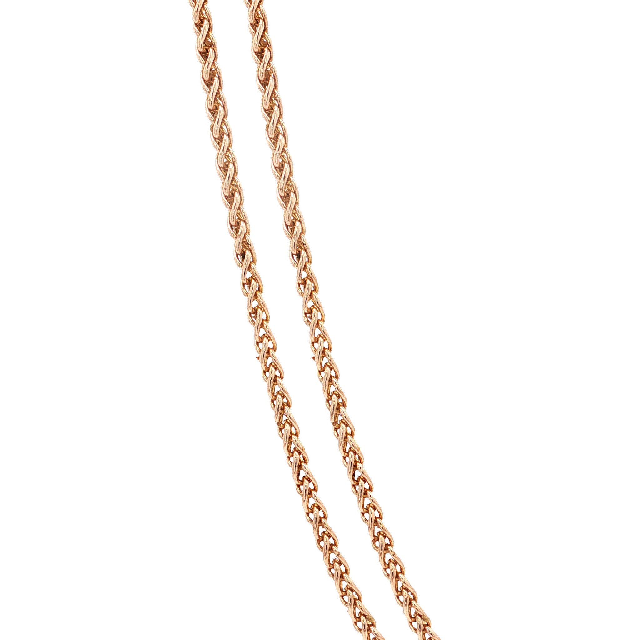 Rose-gold vintage foxtail necklace 14 kt