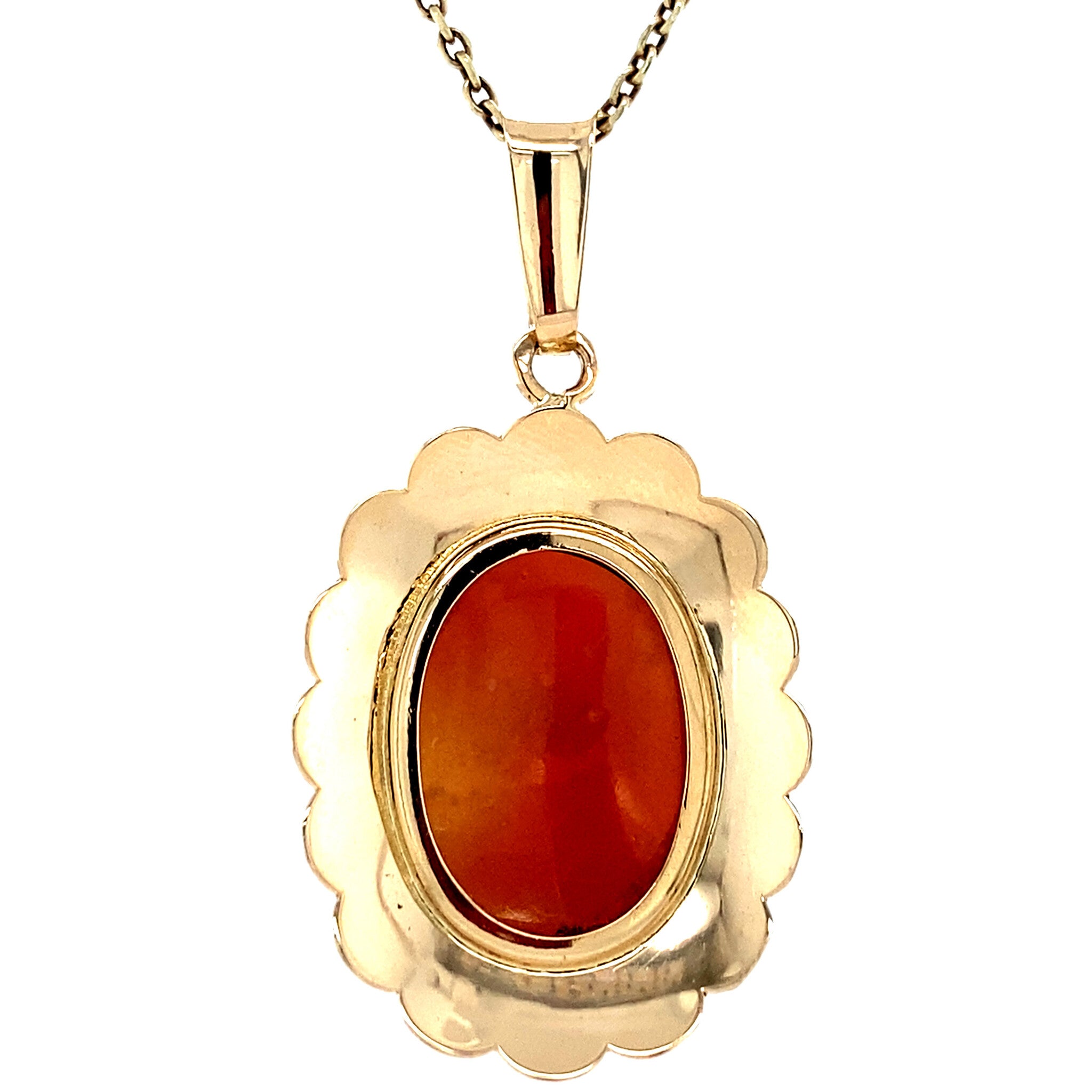 Gold pendant with cameo 14 kt