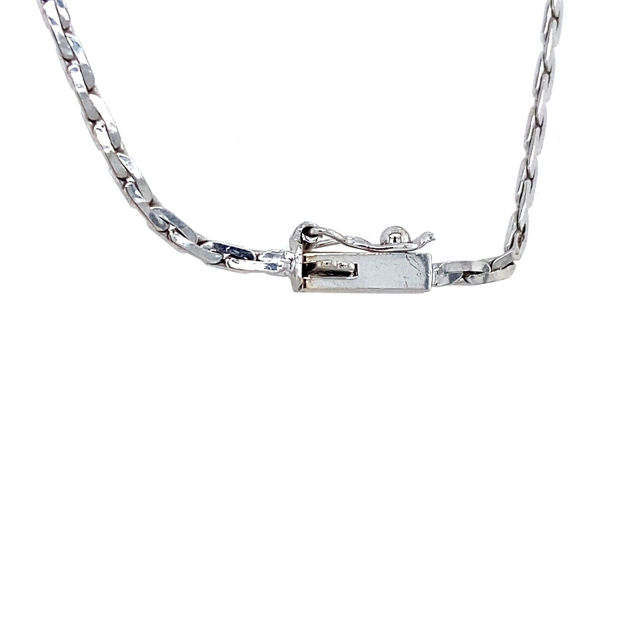 White gold vintage necklace with ruby 14 kt