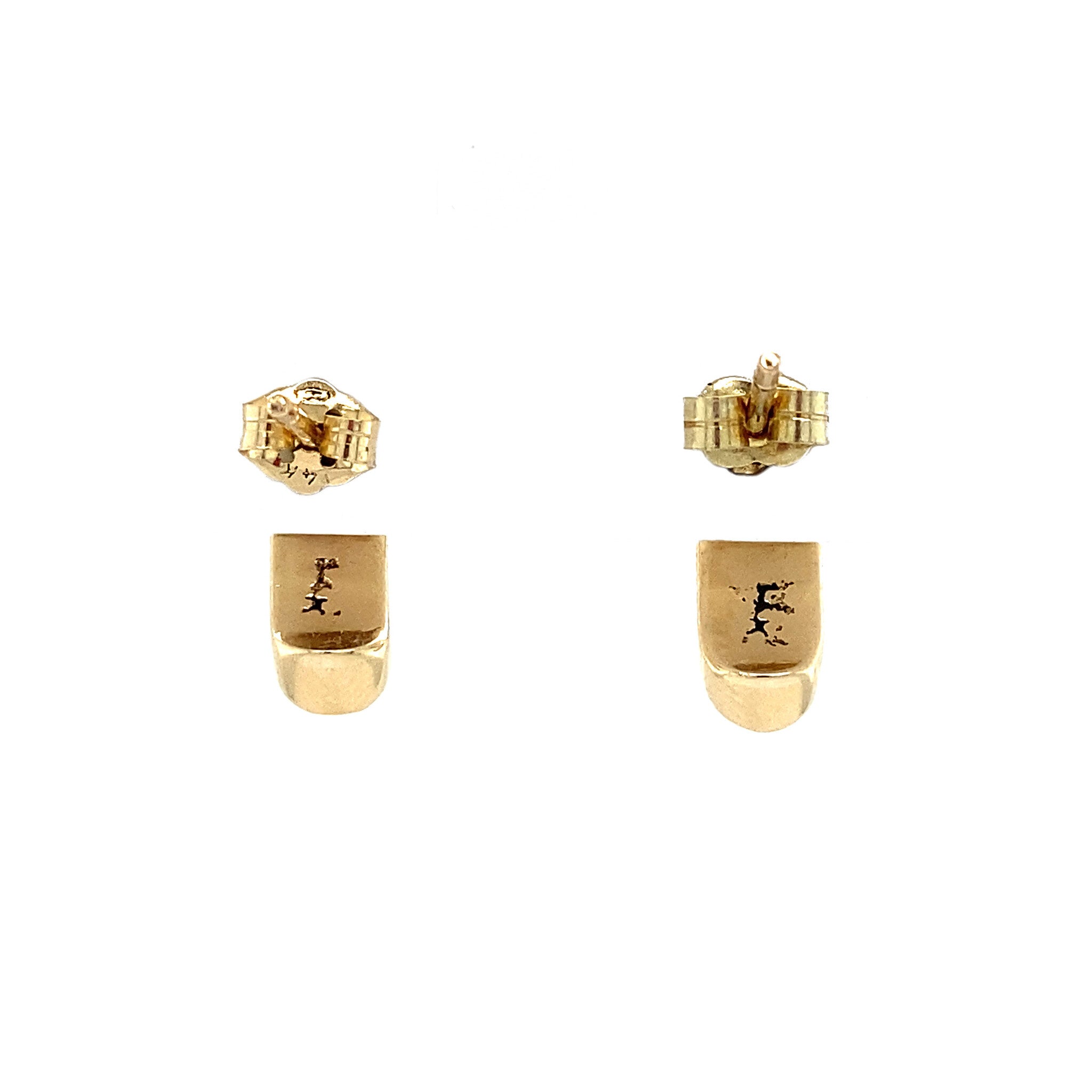14 kt gold stud earrings with epoxy