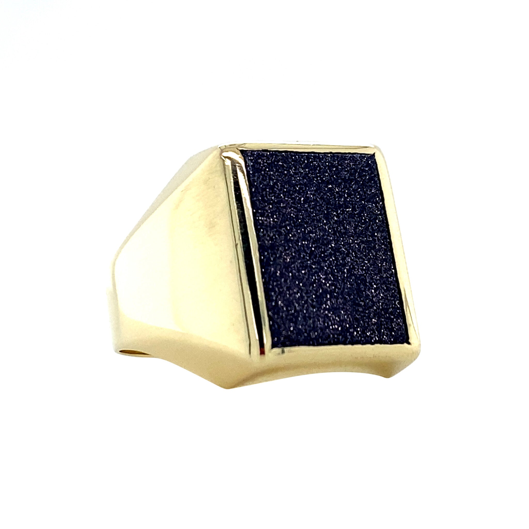 14 kt gold ring with goldstone