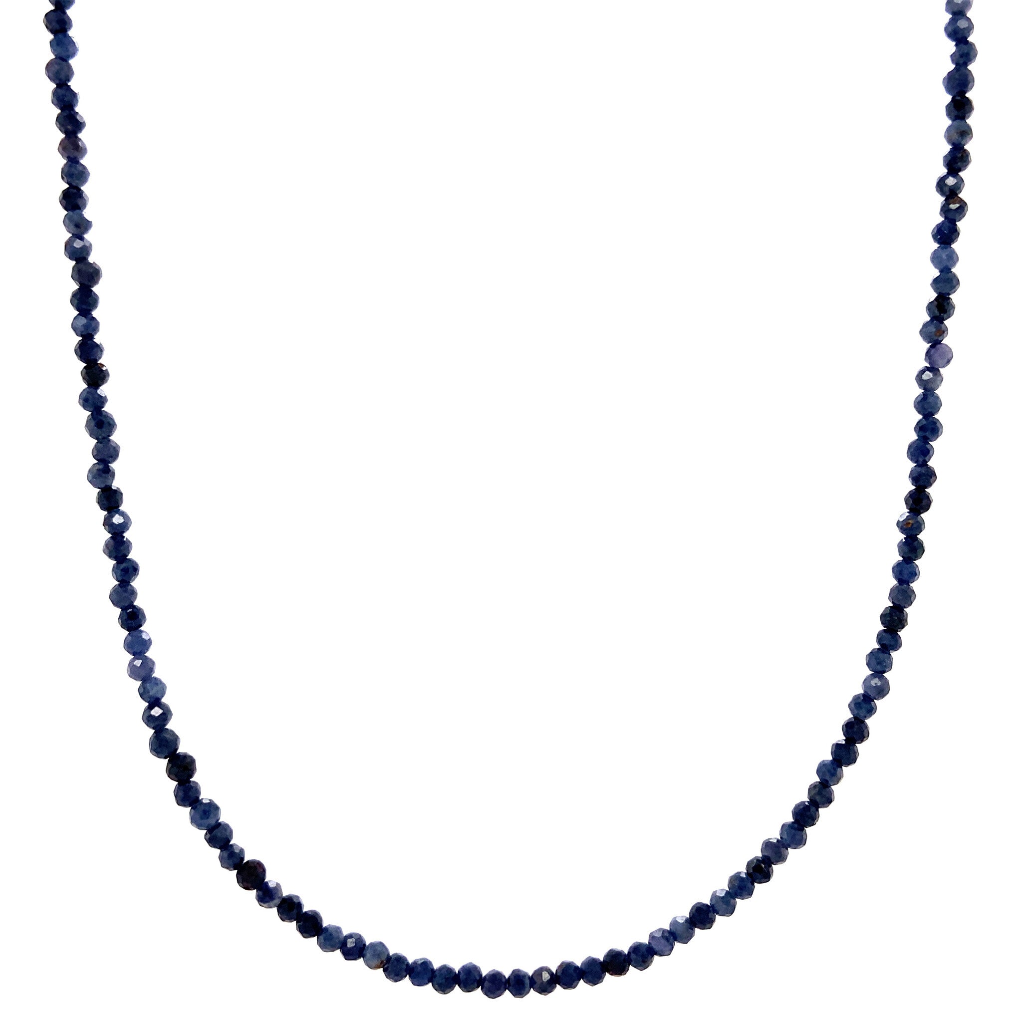 Saffier collier met gouden sluiting 44 cm 14 krt