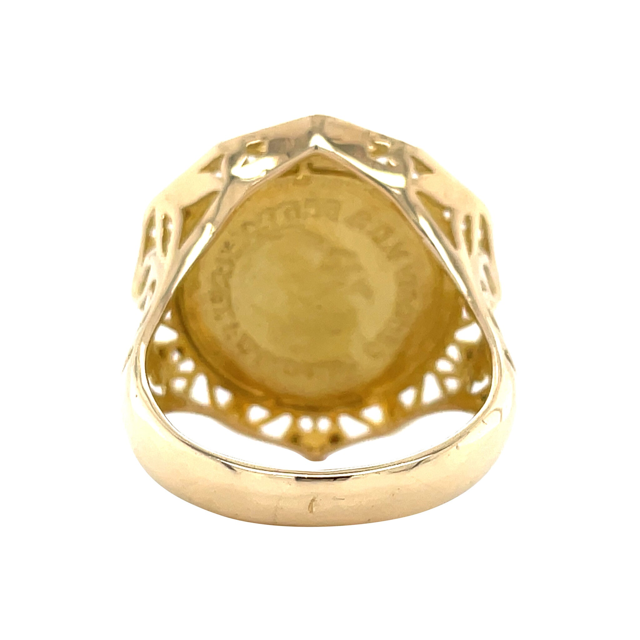 Gold vintage coin ring 14 kt