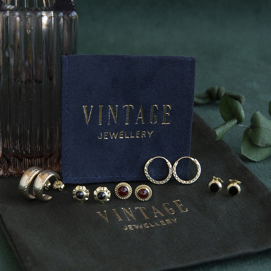 Vintage satin bracelet with gold paperclip link 14 kt