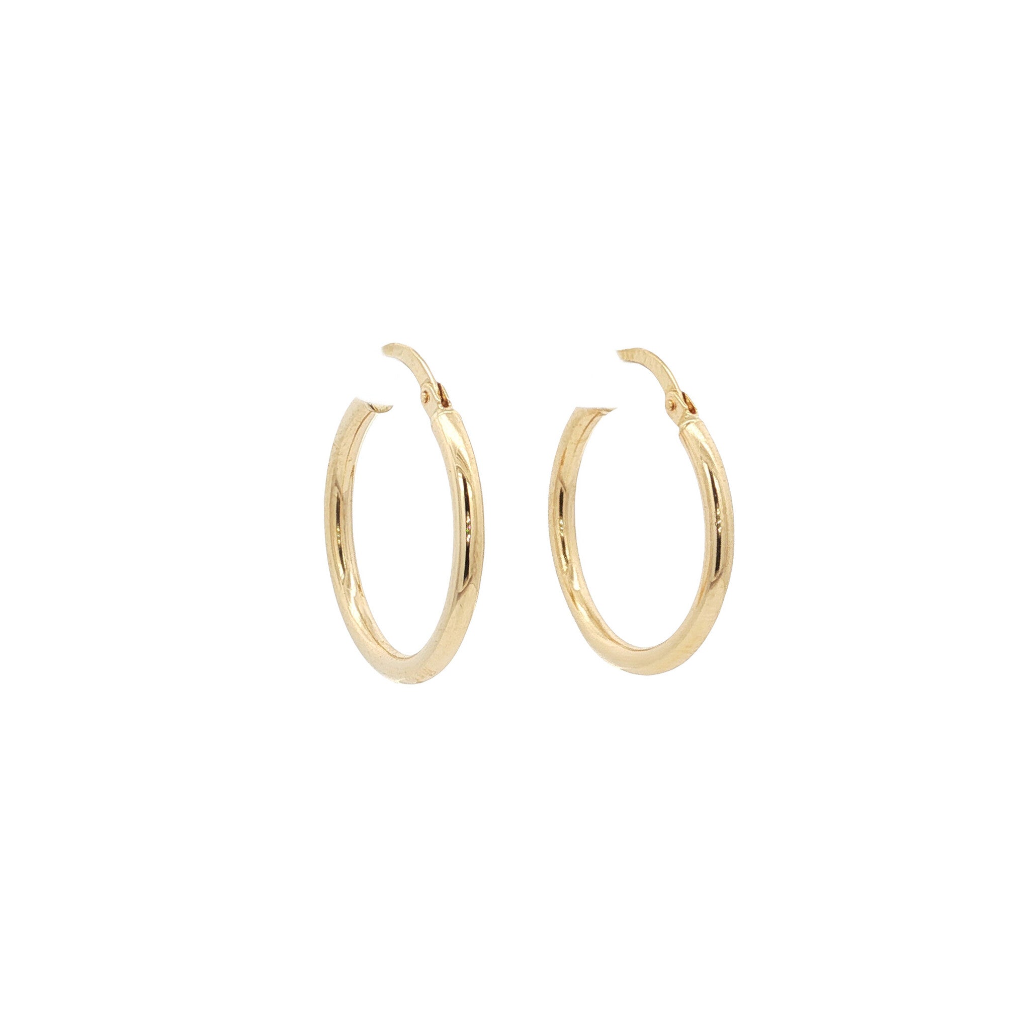 Gouden vintage gladde oorringen 18 kt