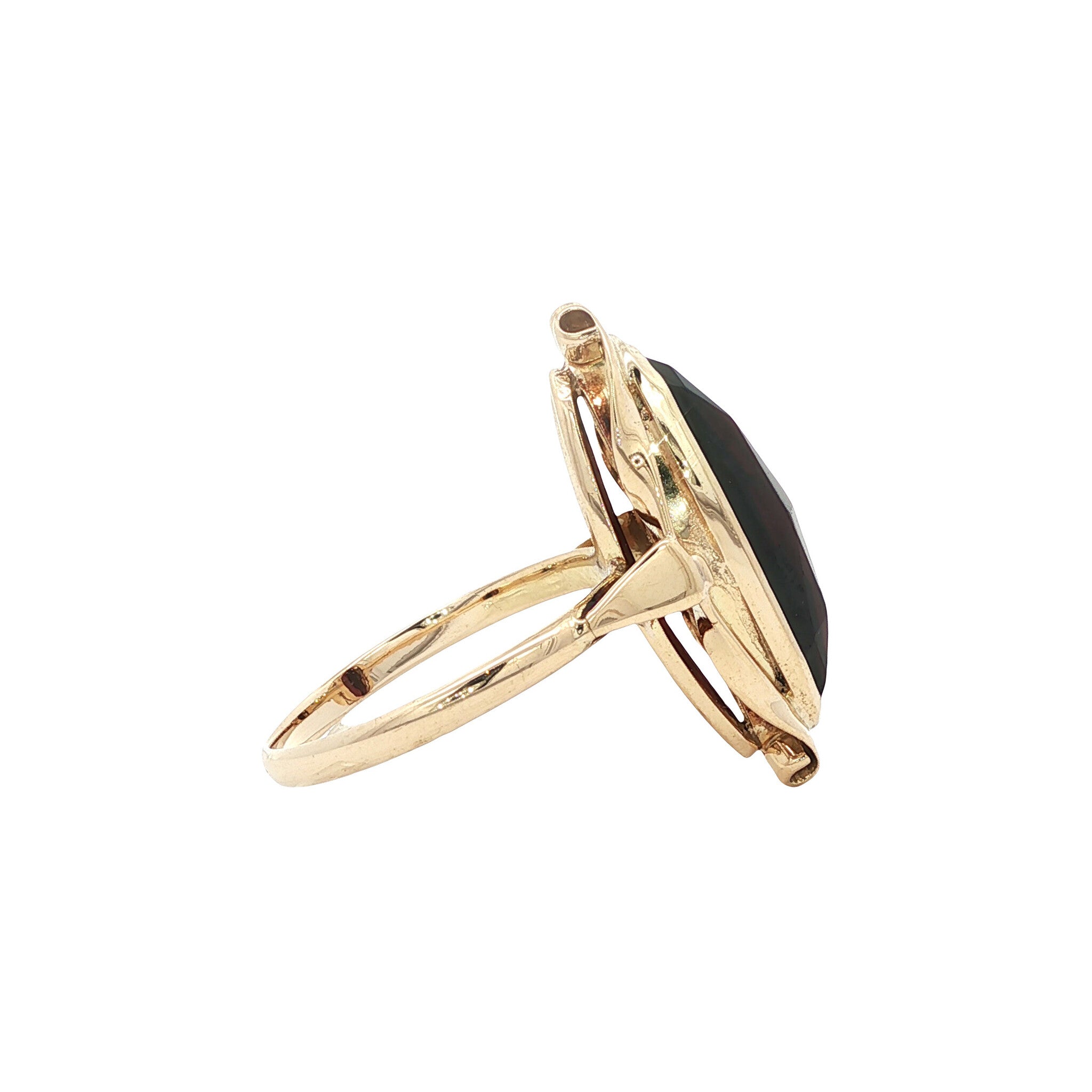 Vintage gold ring with garnet, 14 kt