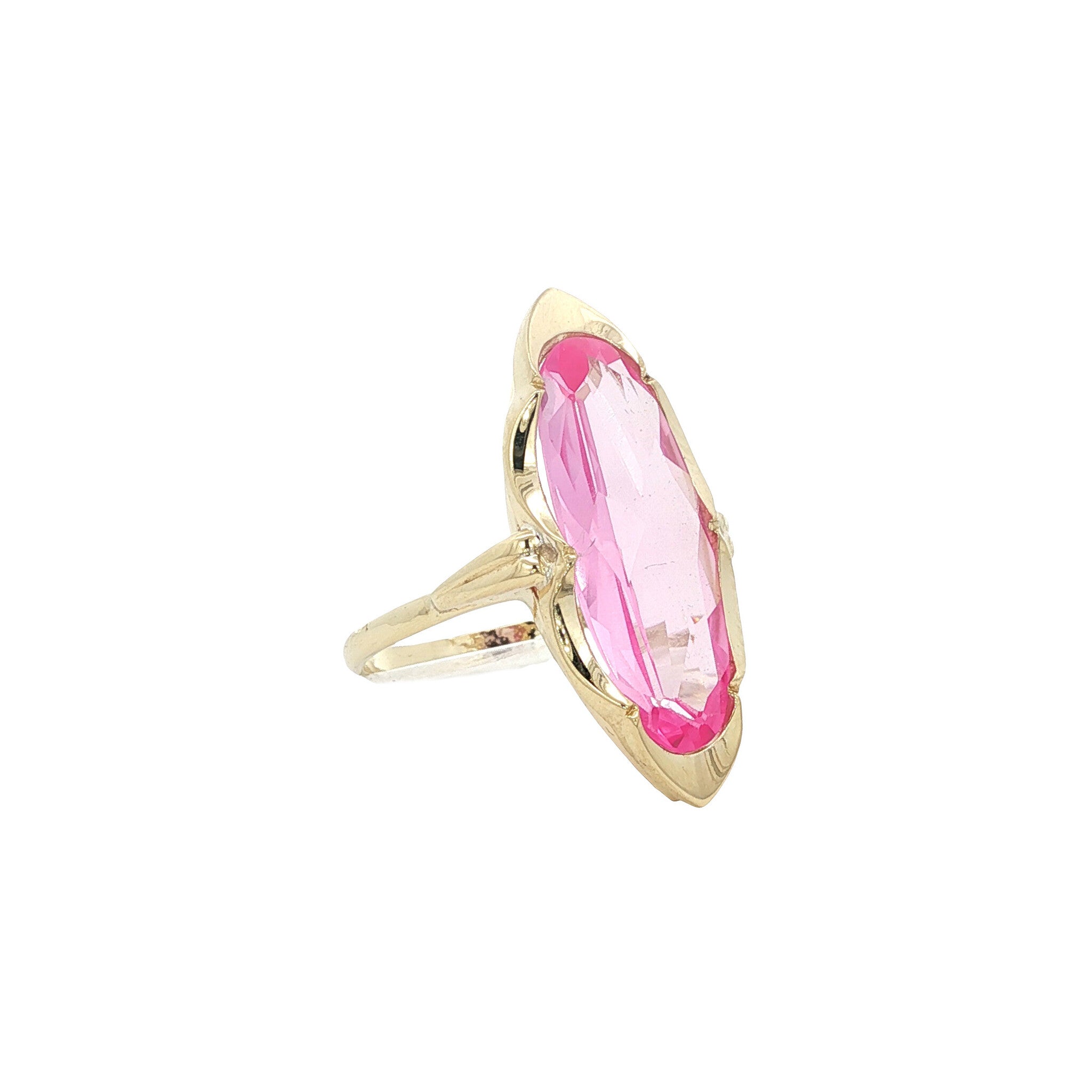 Gold ring with sapphire 14 kt