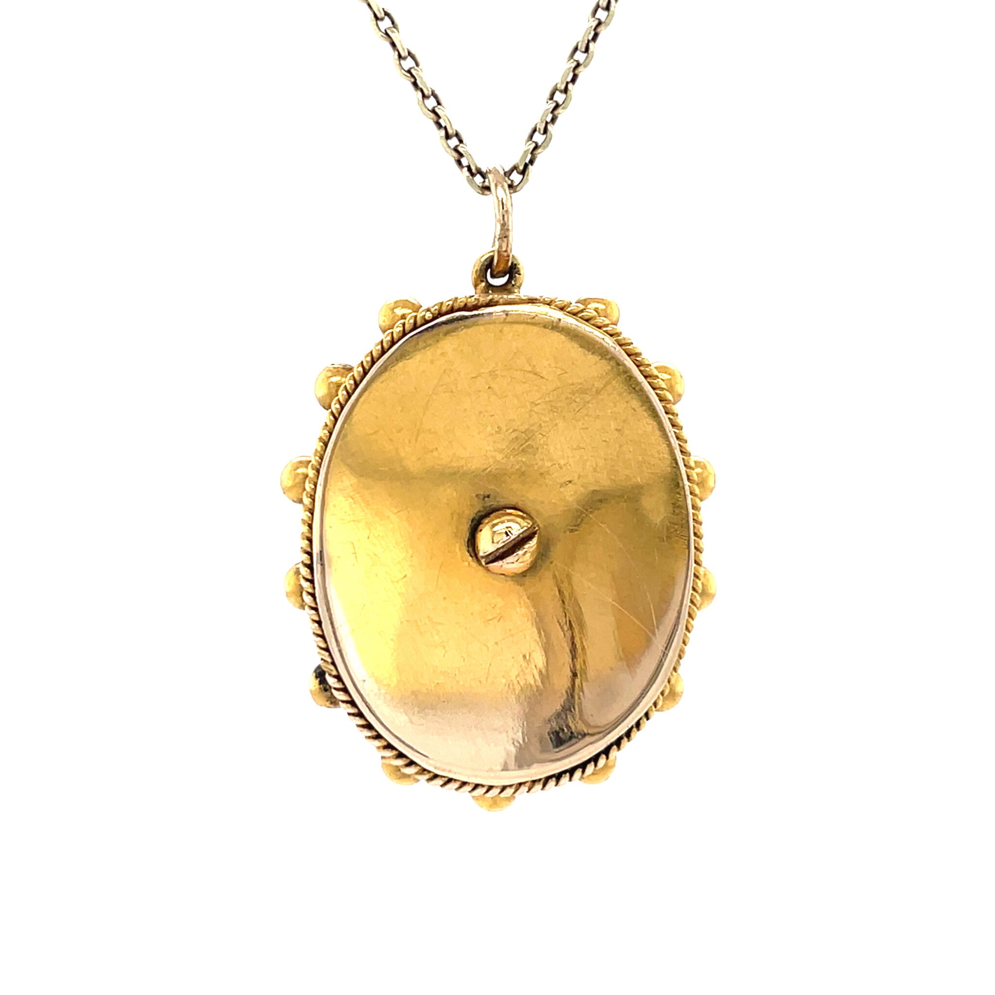 Vintage pendant with pearl and rose diamond 9 kt